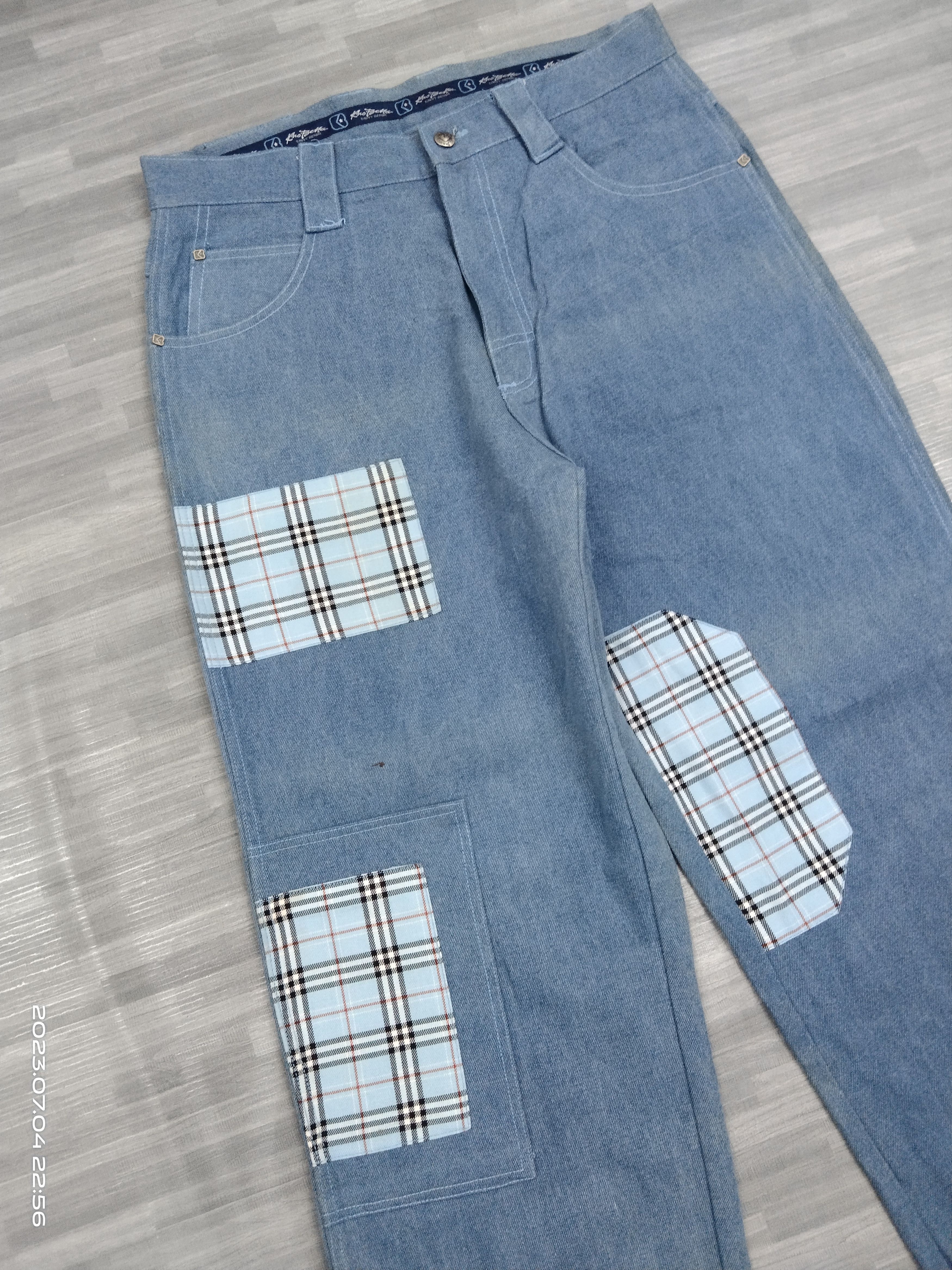 Japanese Brand SICK BAGGY PACTHWORK SAVY DENIM PANTS Size US 32 / EU 48 - 6 Thumbnail