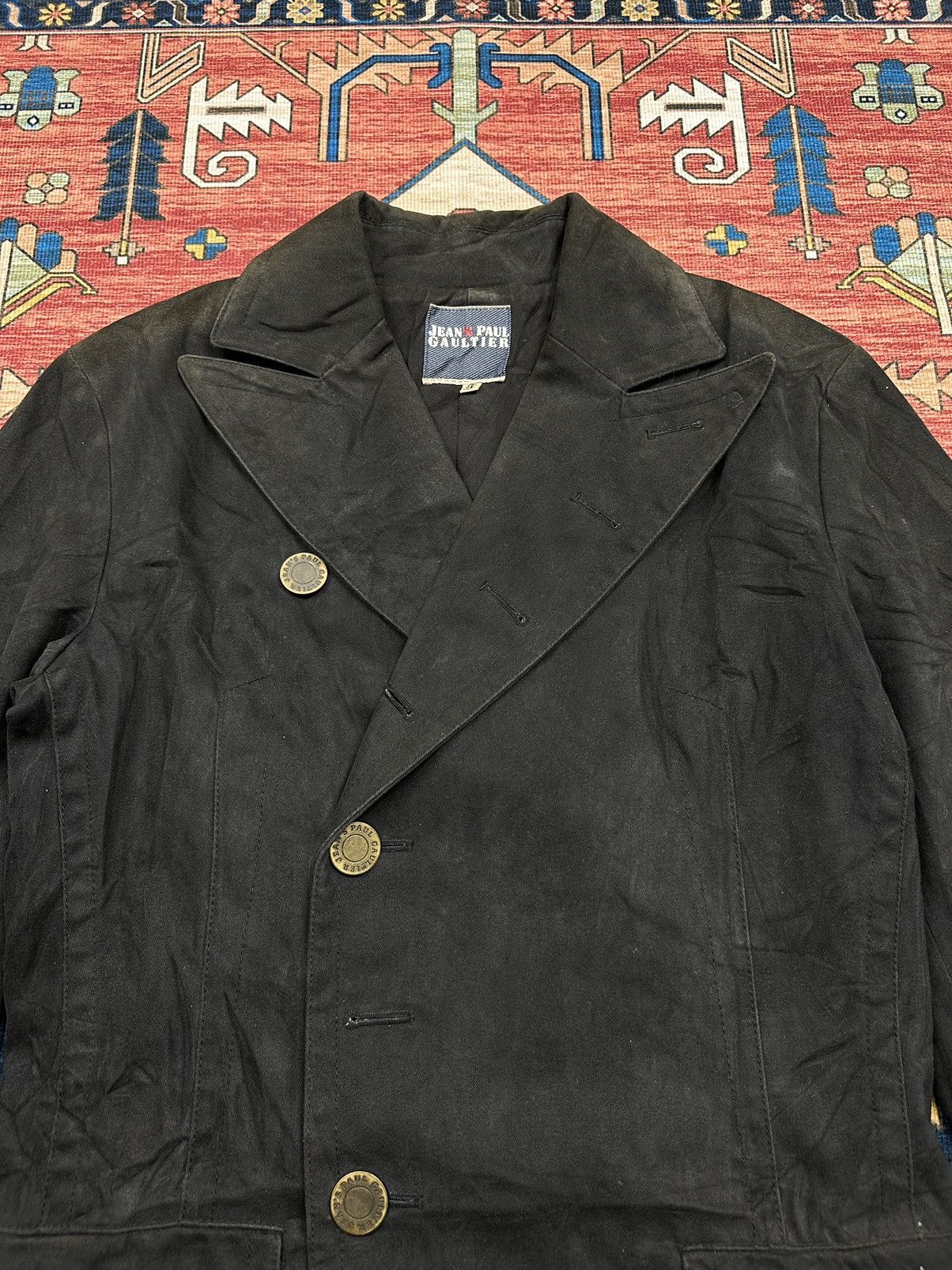 Designer × Jean Paul Gaultier 🔥JEAN PAUL GAULTIER🔥HEAVY COTTON SUNFADED LONG JACKET Size US M / EU 48-50 / 2 - 4 Thumbnail