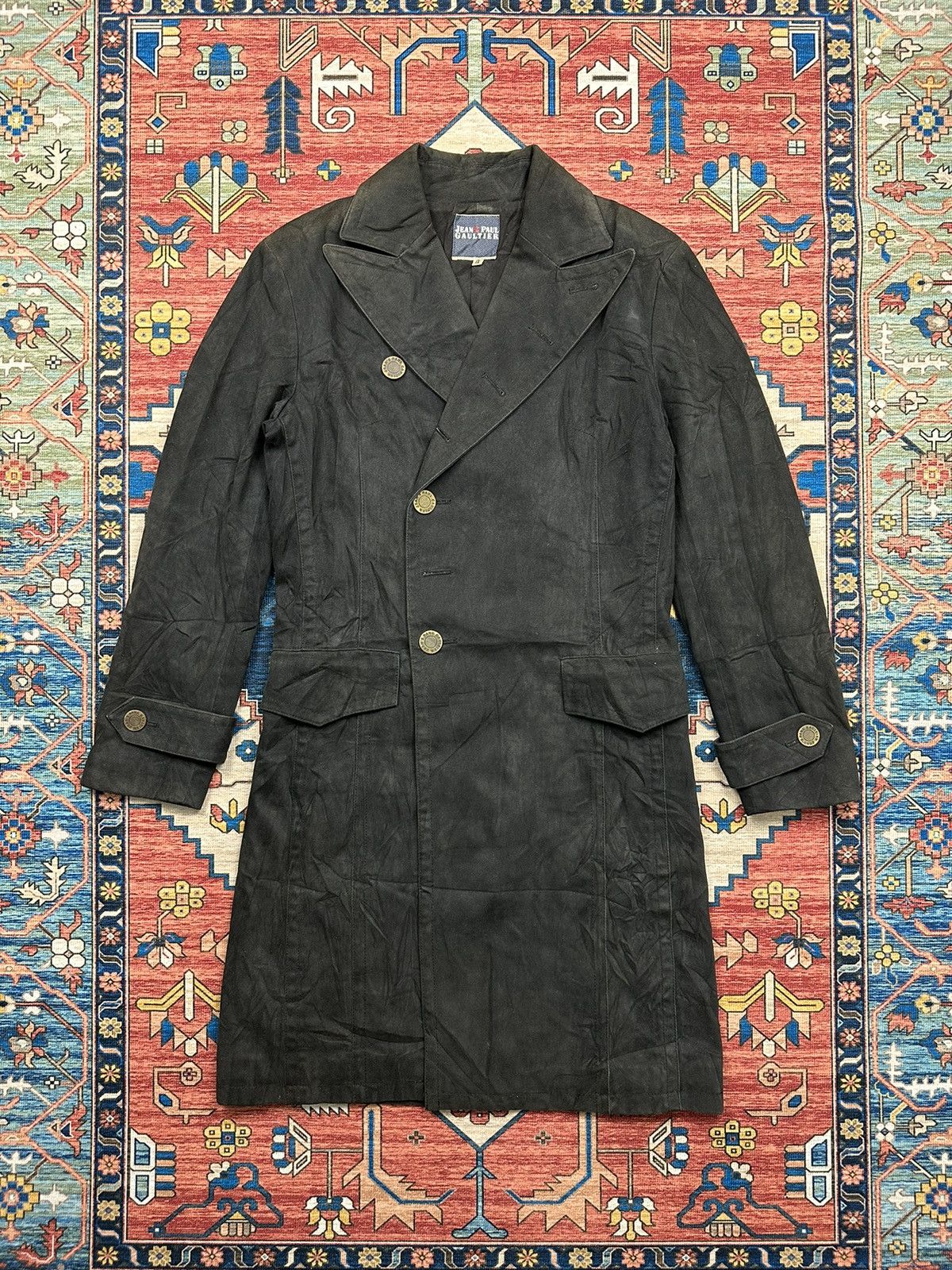 Designer × Jean Paul Gaultier 🔥JEAN PAUL GAULTIER🔥HEAVY COTTON SUNFADED LONG JACKET Size US M / EU 48-50 / 2 - 2 Thumbnail