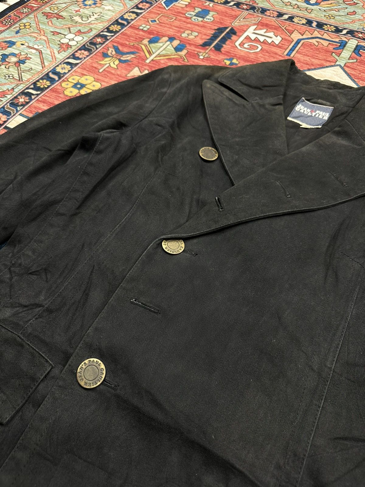 Designer × Jean Paul Gaultier 🔥JEAN PAUL GAULTIER🔥HEAVY COTTON SUNFADED LONG JACKET Size US M / EU 48-50 / 2 - 8 Thumbnail