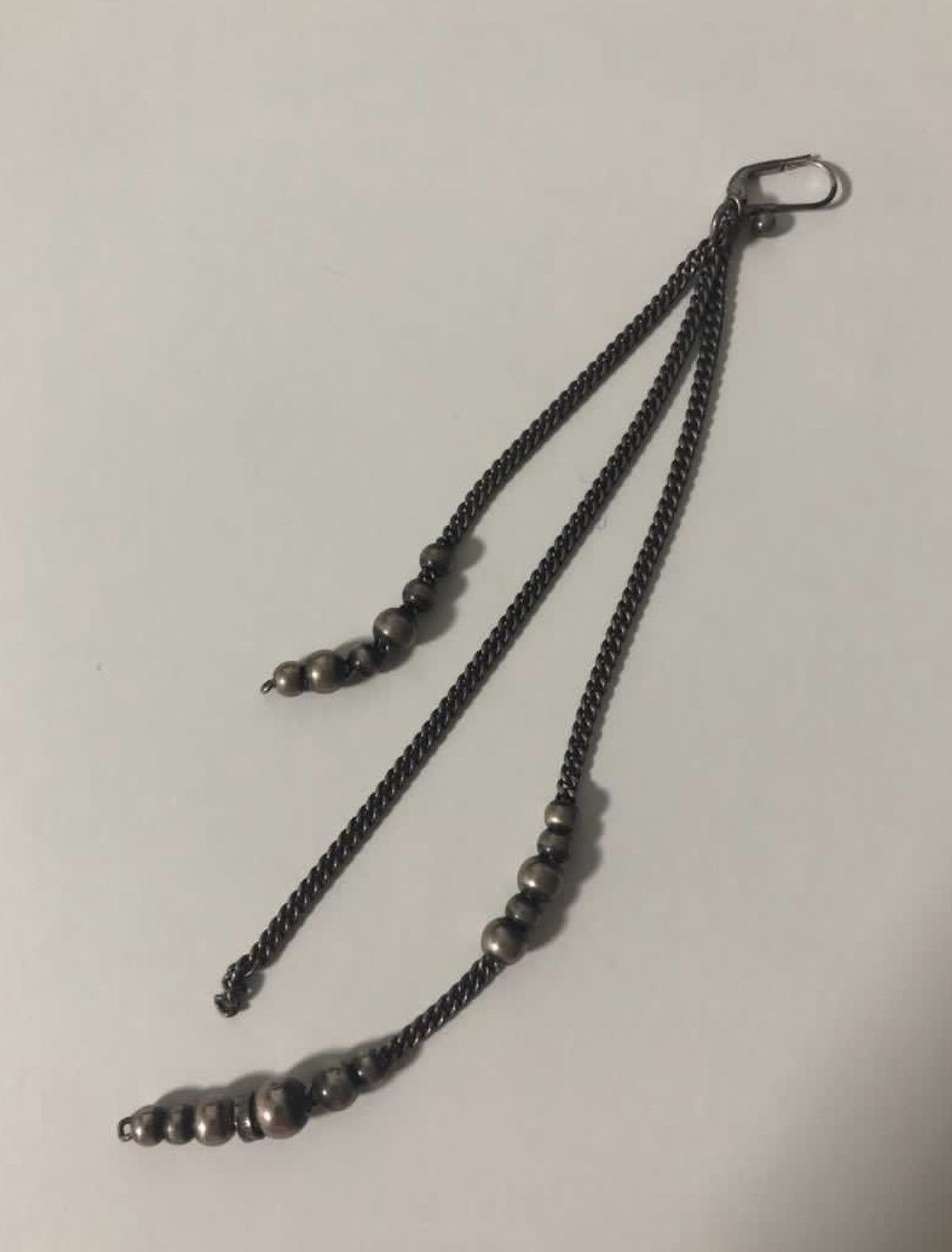 Ann Demeulemeester Ann Demeulemeester Single Chain silver beaded Earring Size ONE SIZE - 2 Thumbnail
