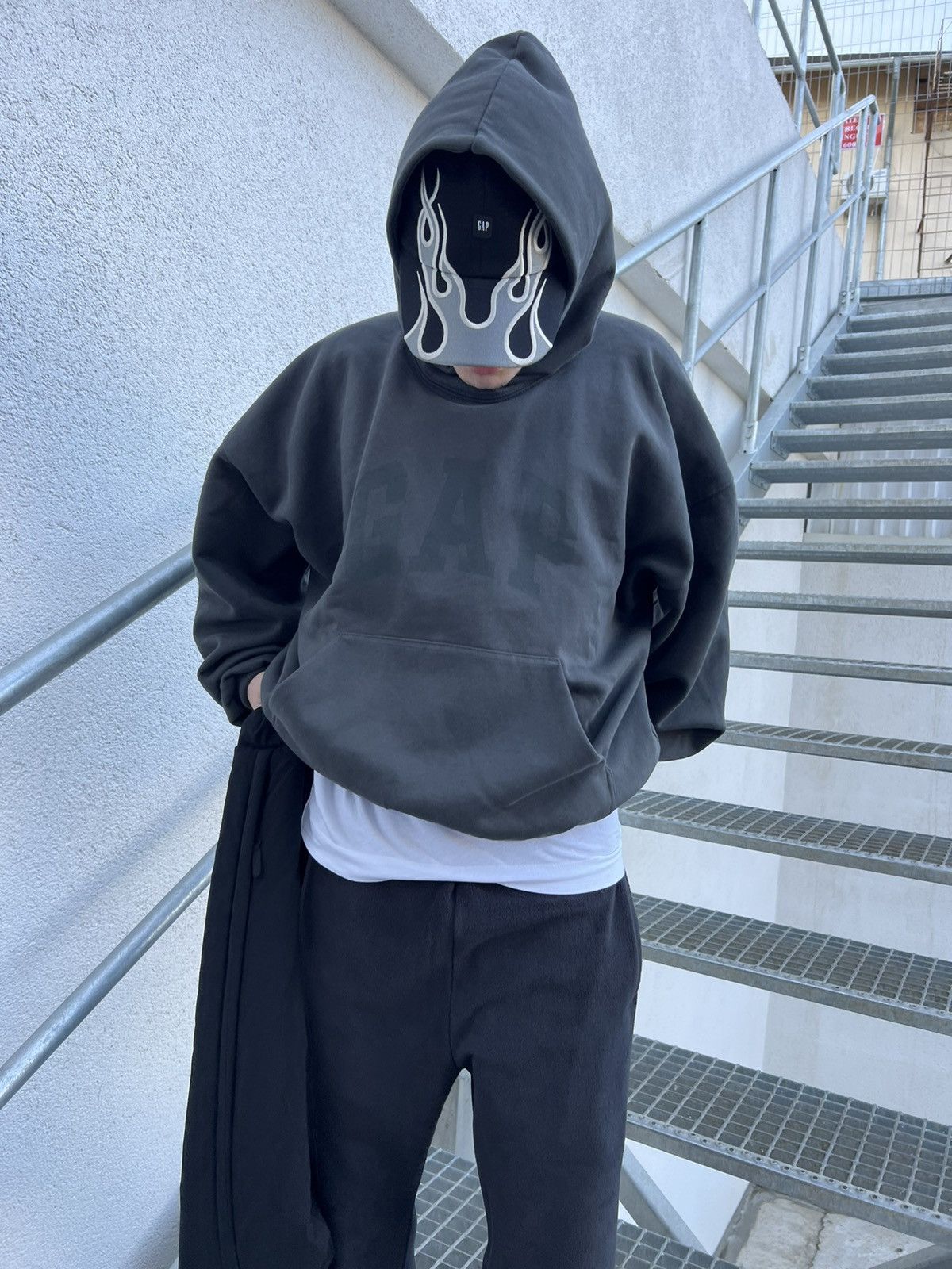 image of NWT Balenciaga Yeezy Gap Engineered Dove Hoodie in Black, Men's (Size Large)