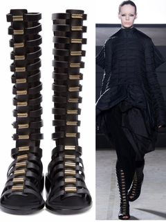 Rick Owens SPHINX dust brown draped maxi dress with cowl neck — fall 2015 -  V A N II T A S