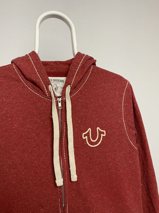 True Religion True Religion zip hoodie vintage red burgundy big