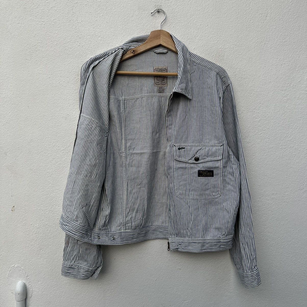 Japanese Brand VINTAGE HIKORY CHORE JACKET STRIPED DESIGN PRACT STUDIO Size US M / EU 48-50 / 2 - 11 Thumbnail