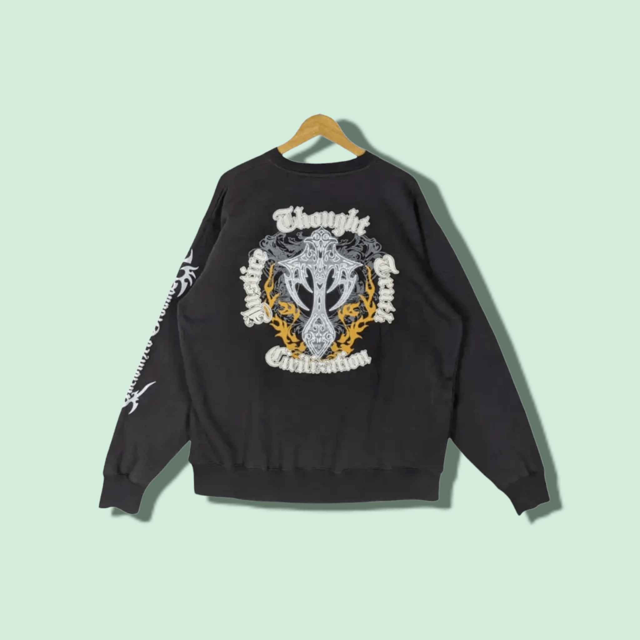 Japanese Brand BEAUMERE Grand Cross Chrome Heart Style Jumper Sweatshirt Size US XXL / EU 58 / 5 - 1 Thumbnail