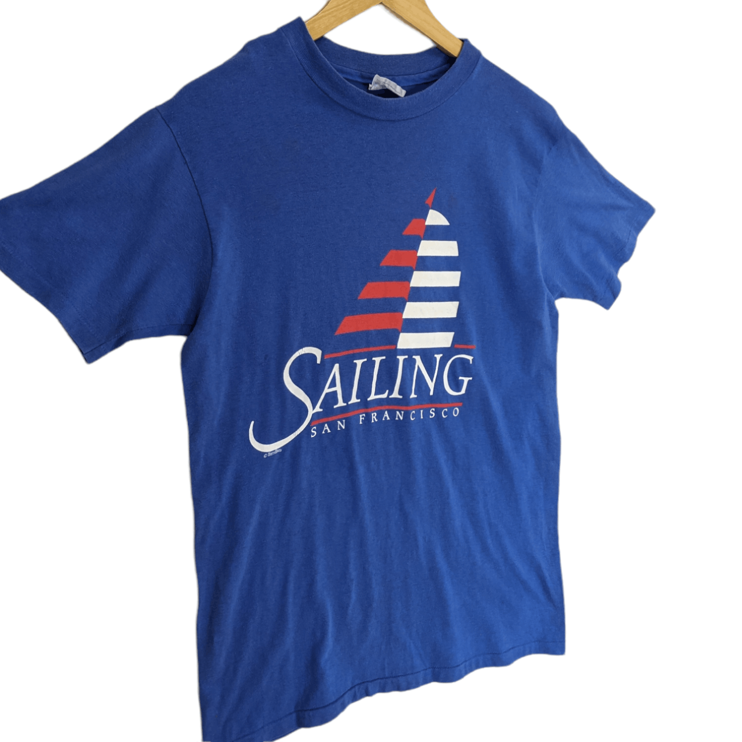 Hanes 80's SAILING Boat San Francisco T-Shirt Single Stitches Size US M / EU 48-50 / 2 - 3 Thumbnail