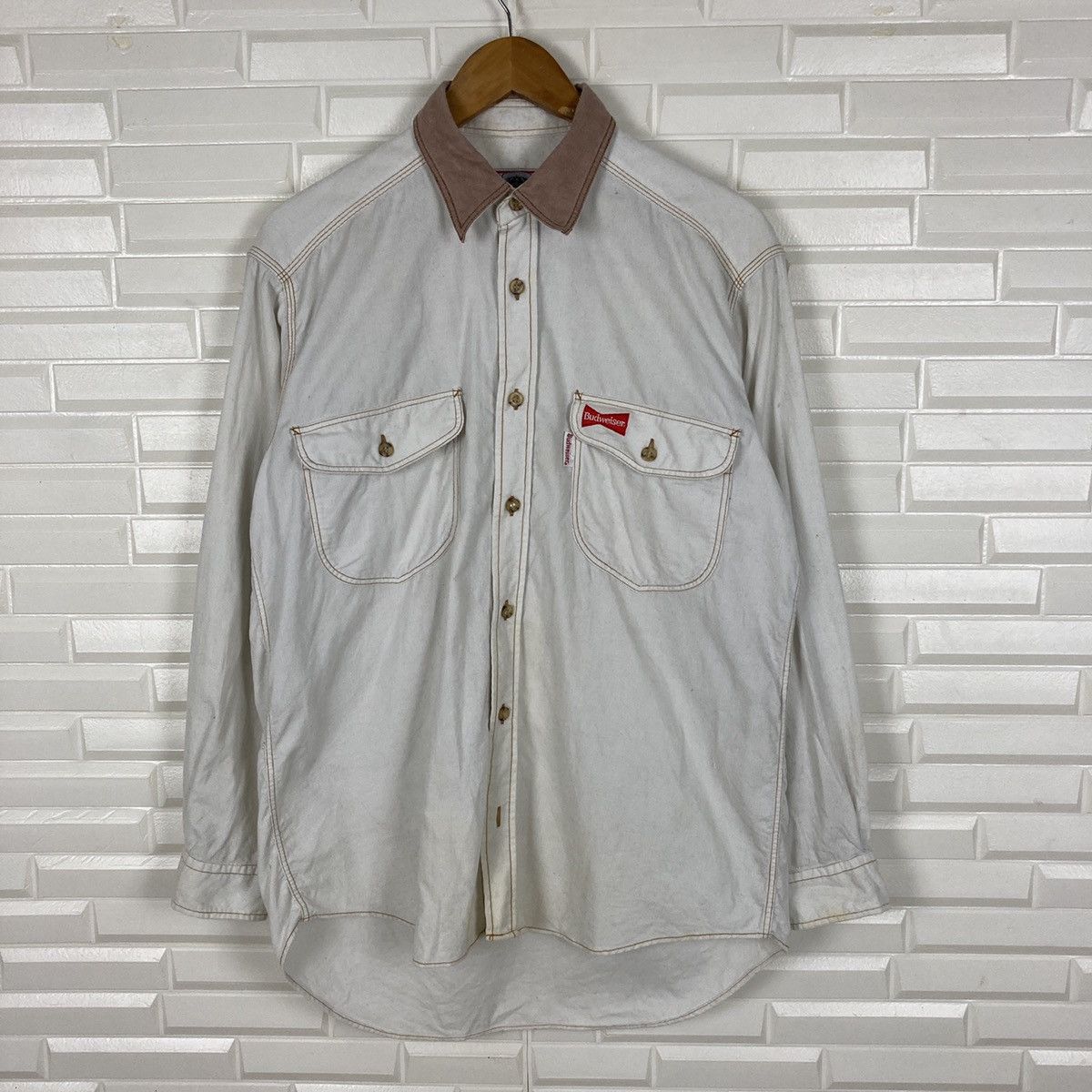 Budweiser Vintage Budwiser Corduroy Shirt Button Up Size US M / EU 48-50 / 2 - 2 Thumbnail