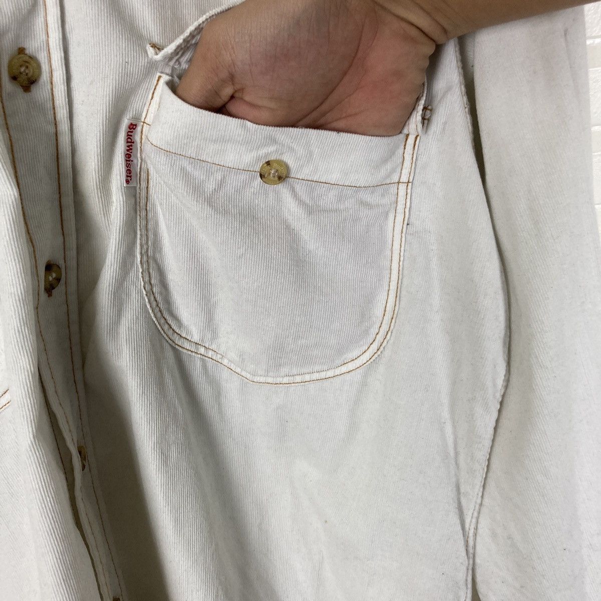 Budweiser Vintage Budwiser Corduroy Shirt Button Up Size US M / EU 48-50 / 2 - 12 Thumbnail