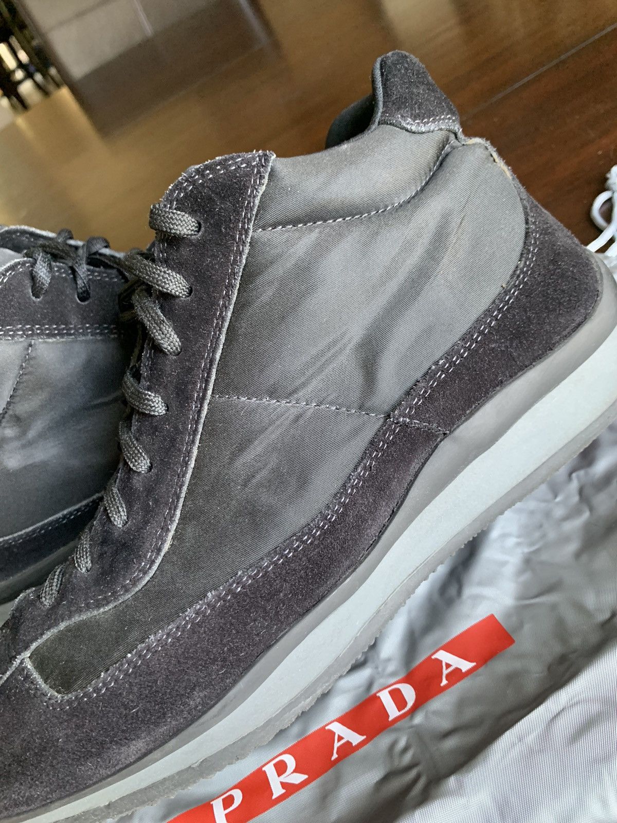 Prada Vintage Y2K Prada Nylon Suede Trainers Size US 6.5 / EU 39-40 - 3 Thumbnail