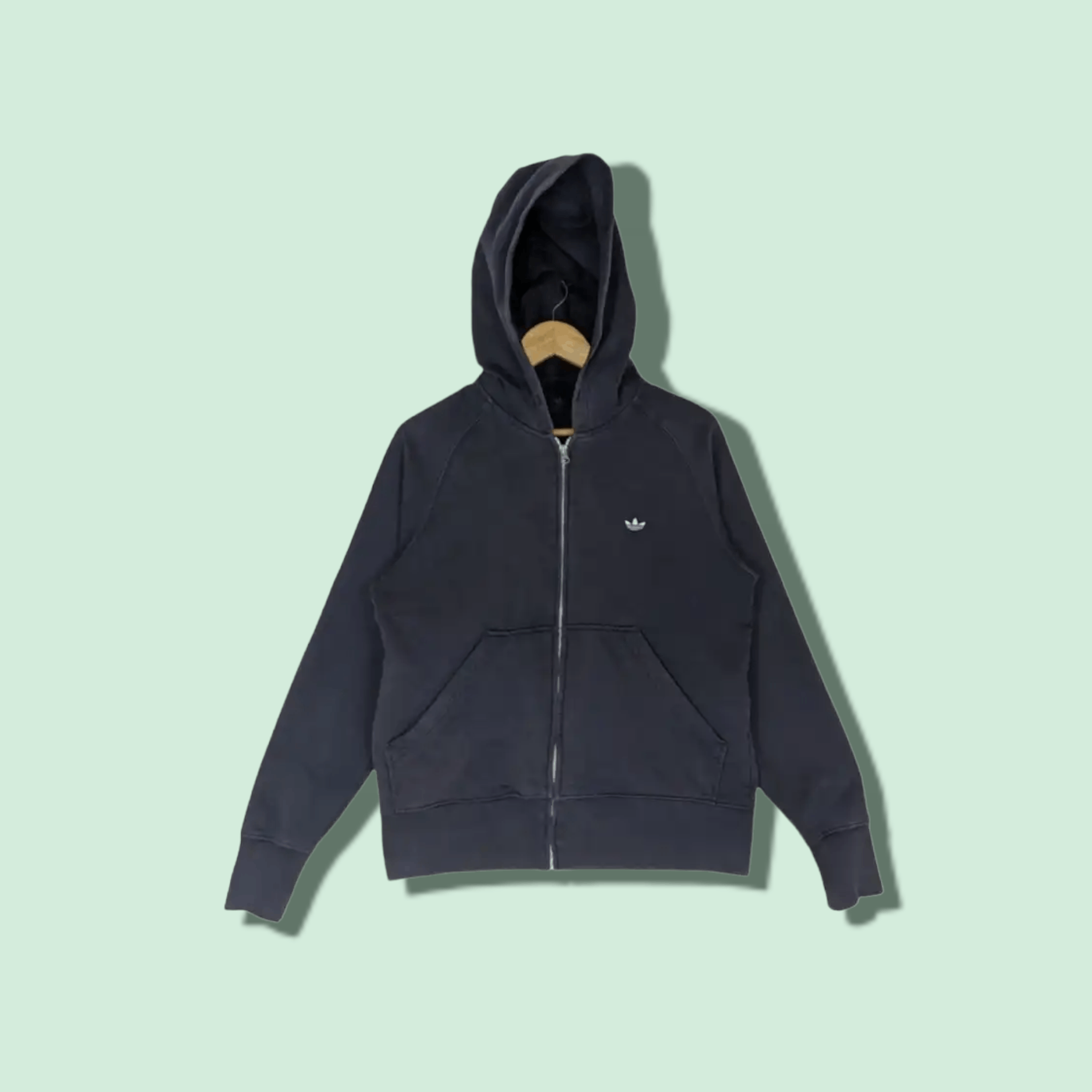 Adidas Vintage 2000's ADIDAS Plain Zipper Hoodie Jumper Sweatshirt Size US S / EU 44-46 / 1 - 1 Thumbnail