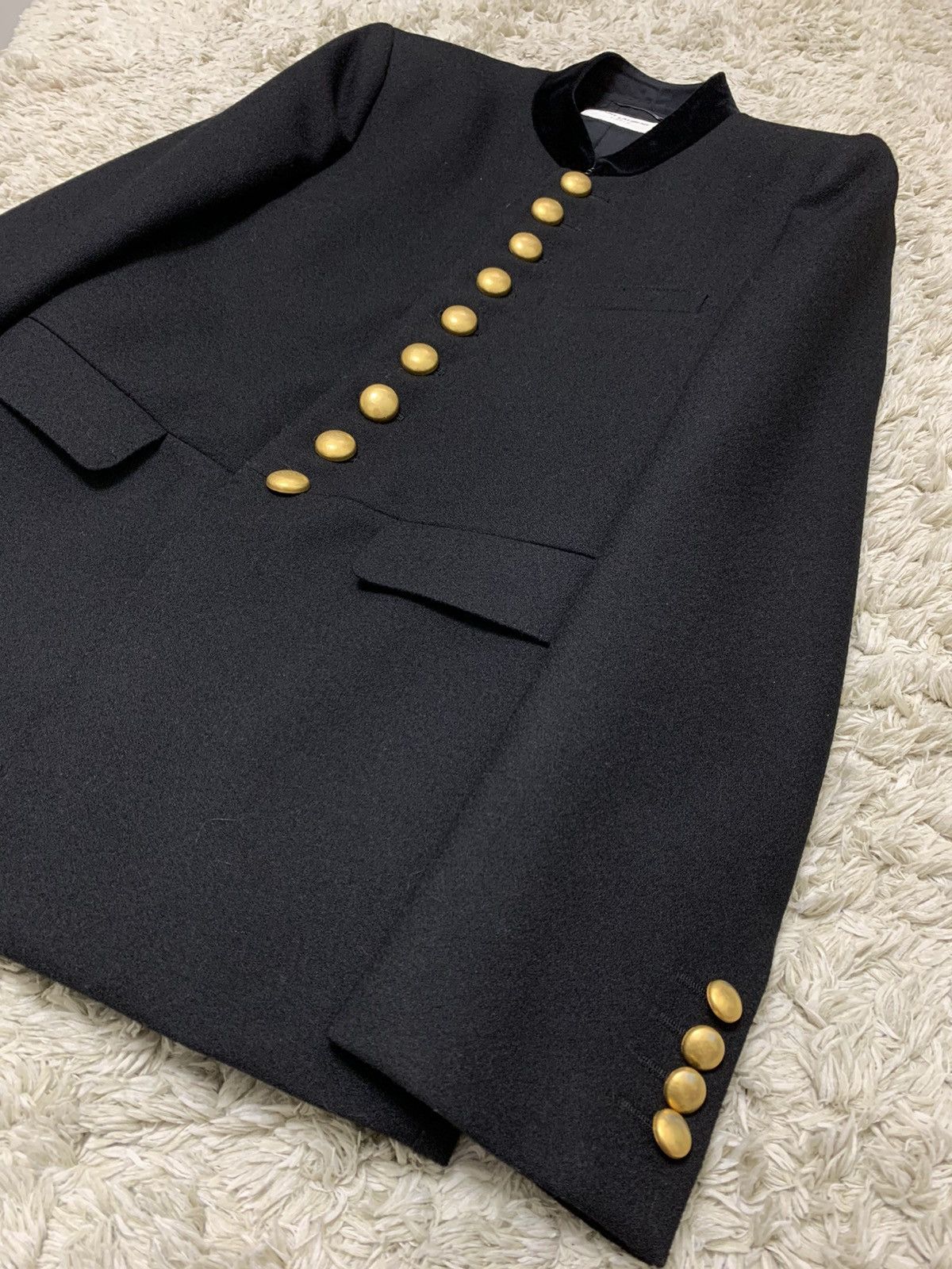 Hedi Slimane × Saint Laurent Paris 16FW Long Officer Jacket Sz50 Size 50S - 5 Thumbnail