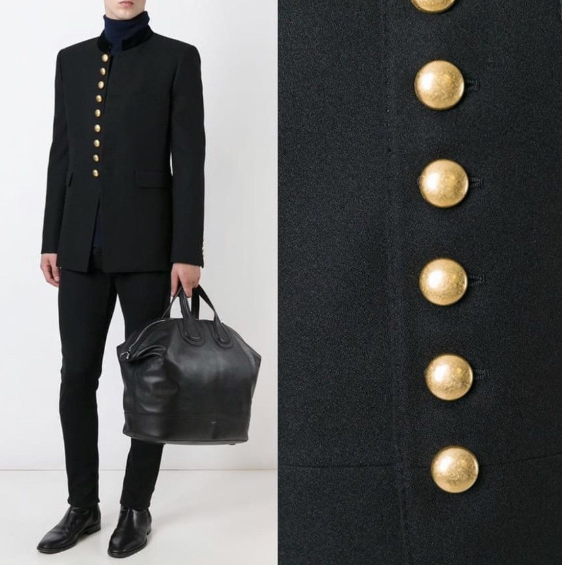 Hedi Slimane × Saint Laurent Paris 16FW Long Officer Jacket Sz50 Size 50S - 14 Thumbnail