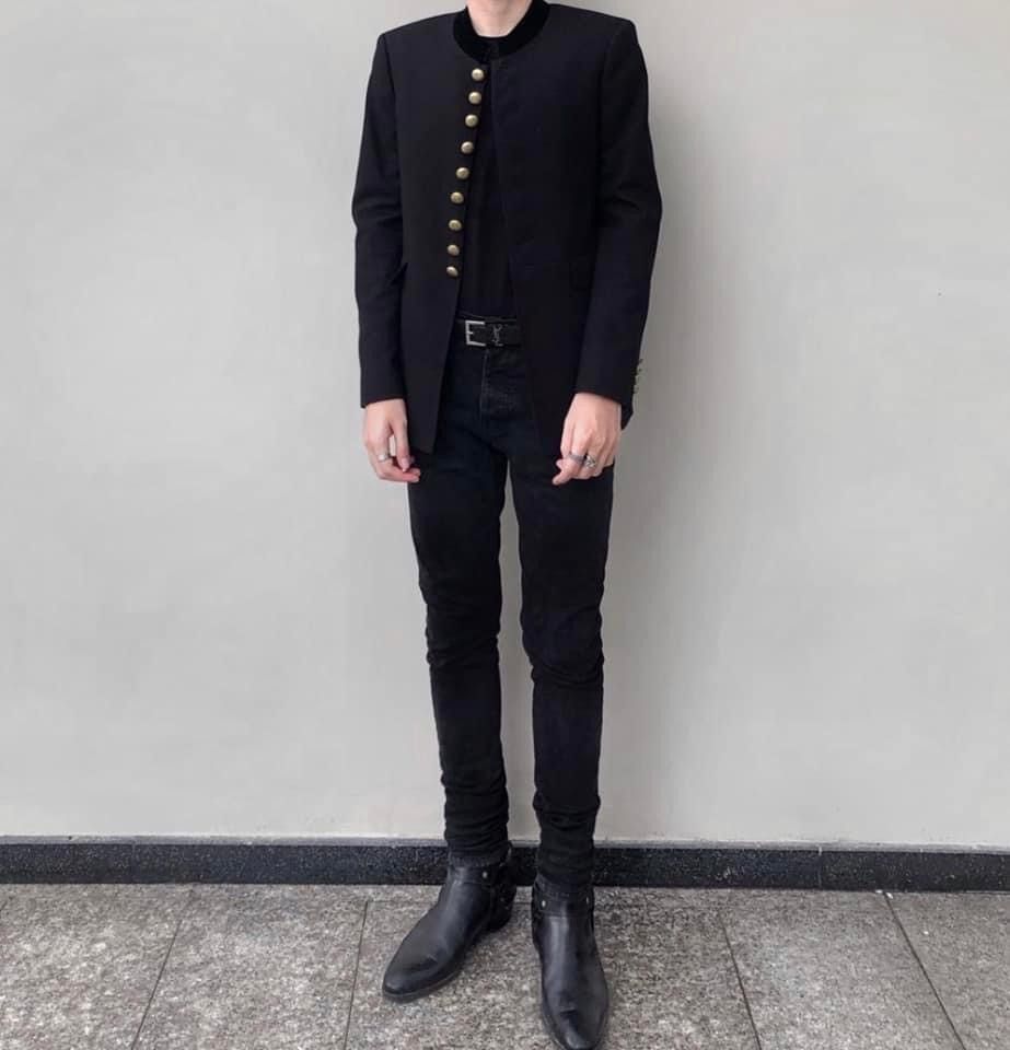 Hedi Slimane × Saint Laurent Paris 16FW Long Officer Jacket Sz50 Size 50S - 18 Thumbnail