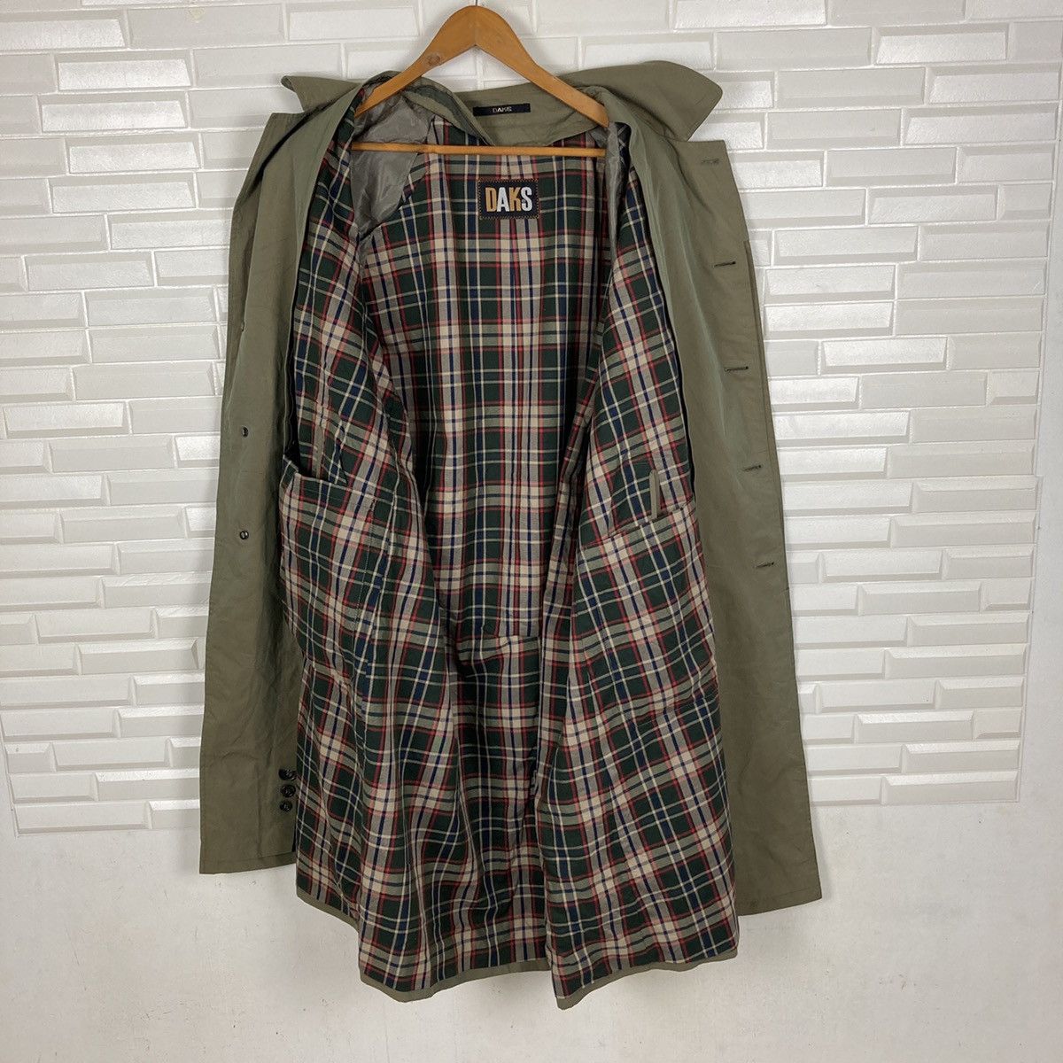 DAKS Daks Adjustable Check Inner Fishtail Long Jacket Size US L / EU 52-54 / 3 - 19 Thumbnail