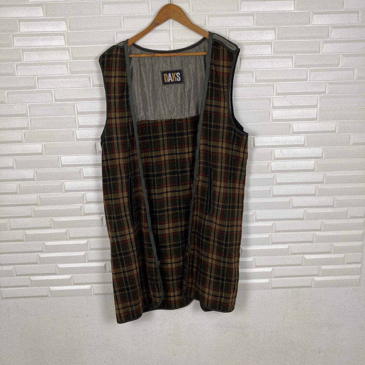 DAKS Daks Adjustable Check Inner Fishtail Long Jacket Size US L / EU 52-54 / 3 - 15 Thumbnail