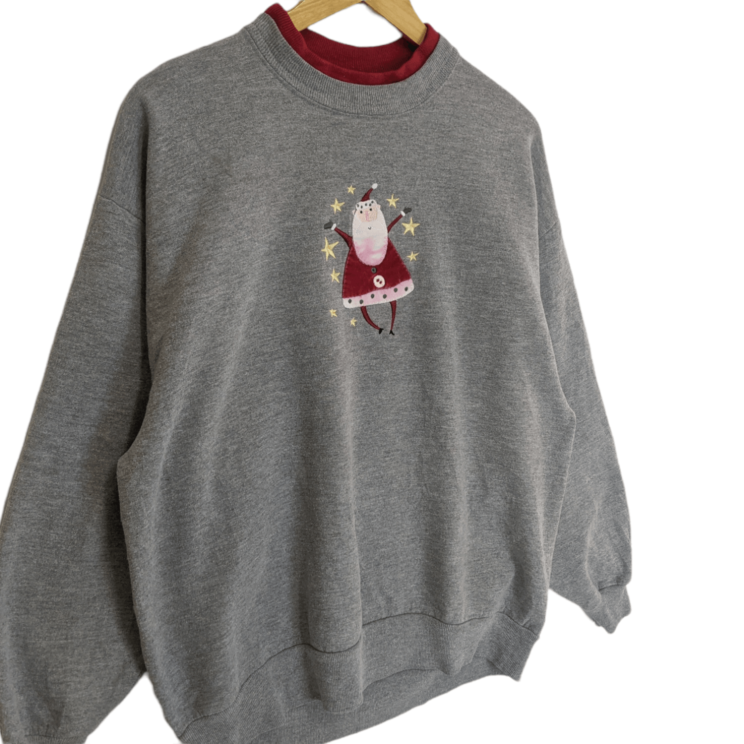 American Apparel 2000's MORNING SUN Santa Claus Christmas Jumper Sweatshirt Size US L / EU 52-54 / 3 - 3 Thumbnail