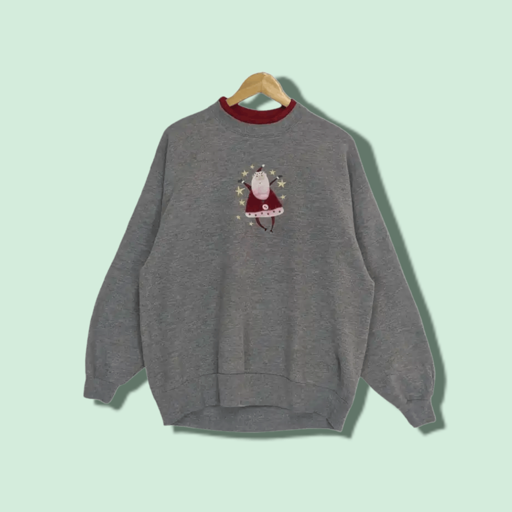 American Apparel 2000's MORNING SUN Santa Claus Christmas Jumper Sweatshirt Size US L / EU 52-54 / 3 - 1 Thumbnail