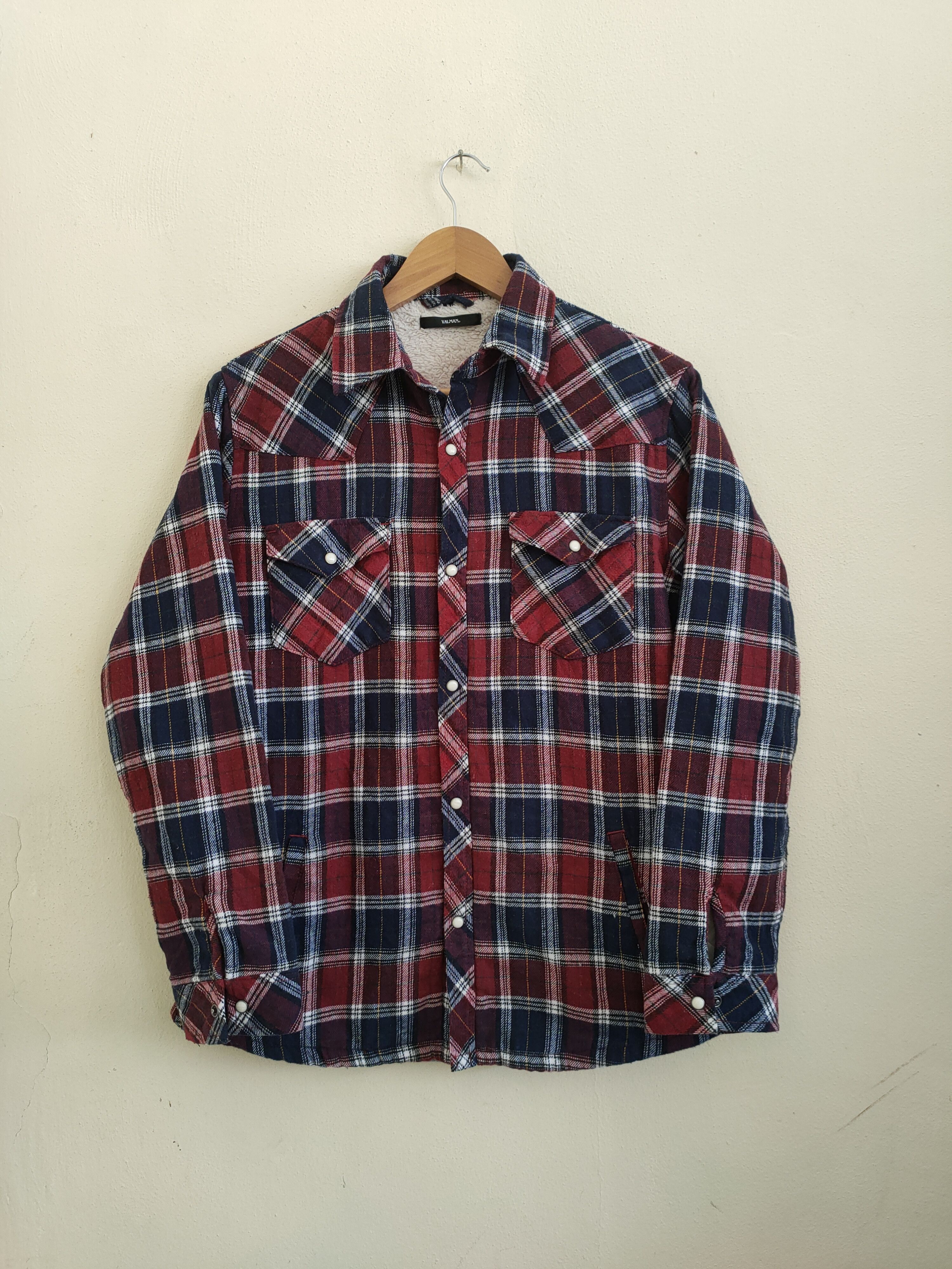 Flannel × Japanese Brand × Vintage Vintage Valman Flannel Fleece Like Travis Scott Size US L / EU 52-54 / 3 - 1 Thumbnail
