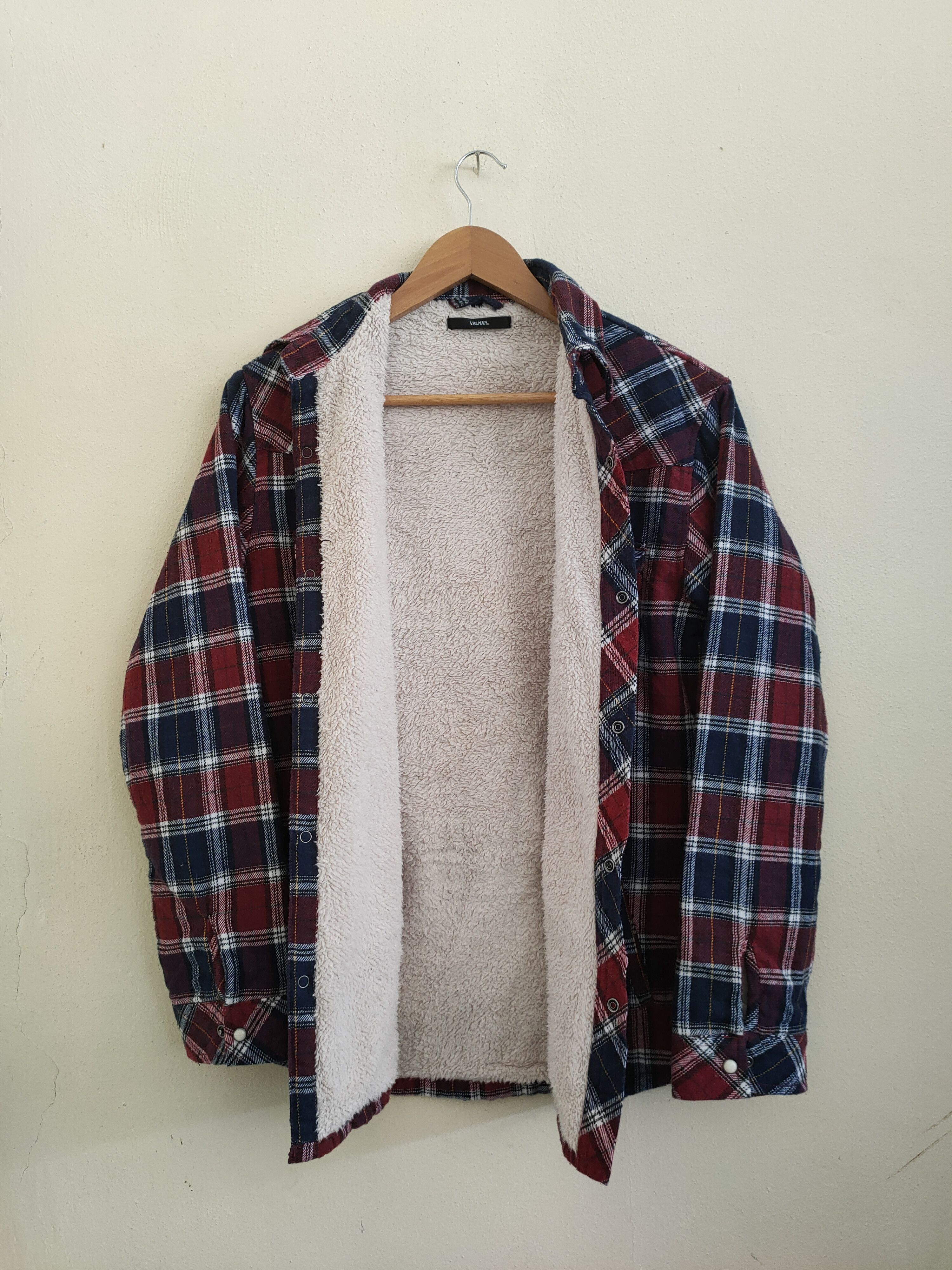 Flannel × Japanese Brand × Vintage Vintage Valman Flannel Fleece Like Travis Scott Size US L / EU 52-54 / 3 - 3 Thumbnail