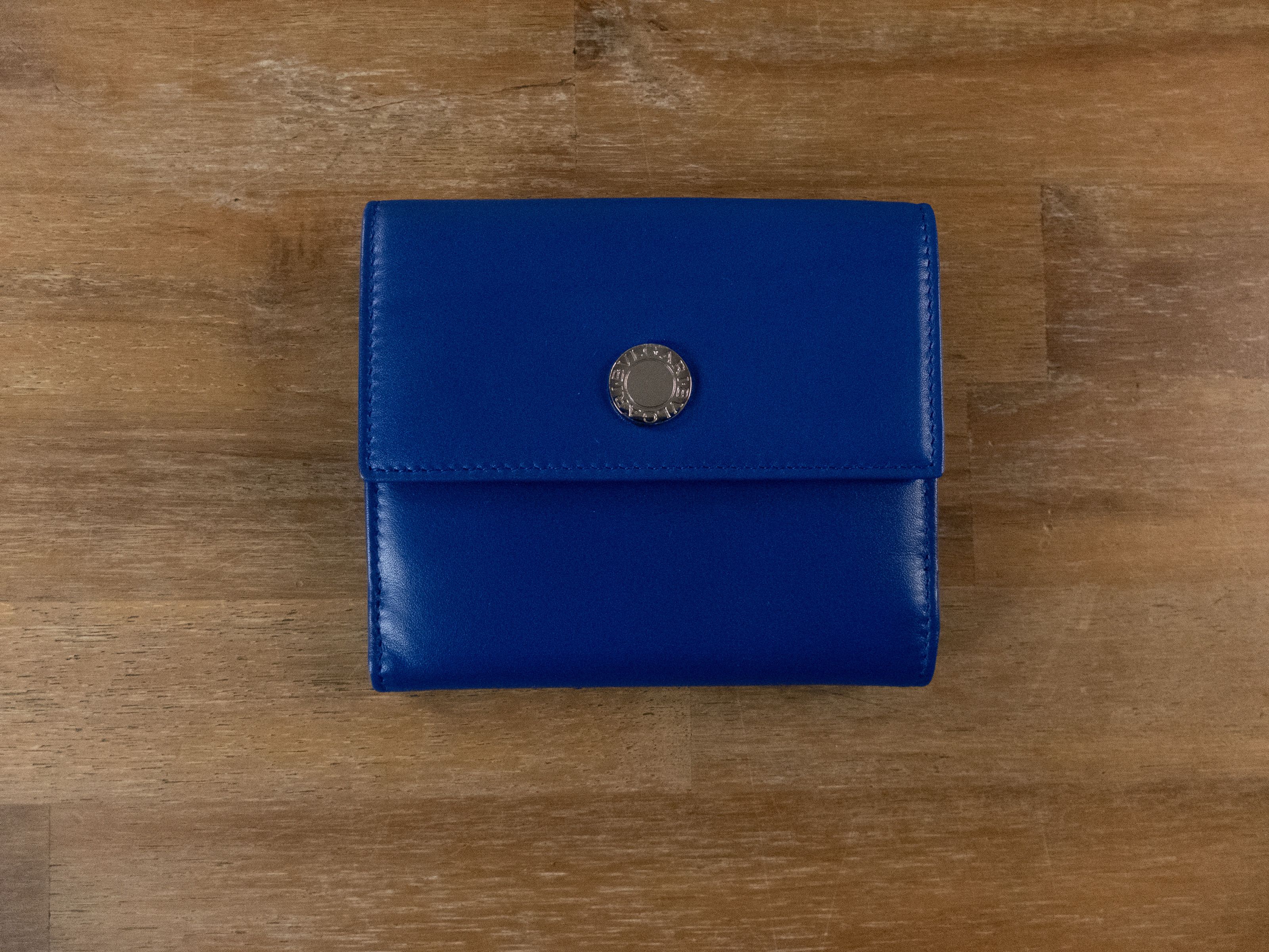 Bvlgari BVLGARI blue trifold stamp clasp leather wallet Bulgari q Size ONE SIZE - 1 Thumbnail