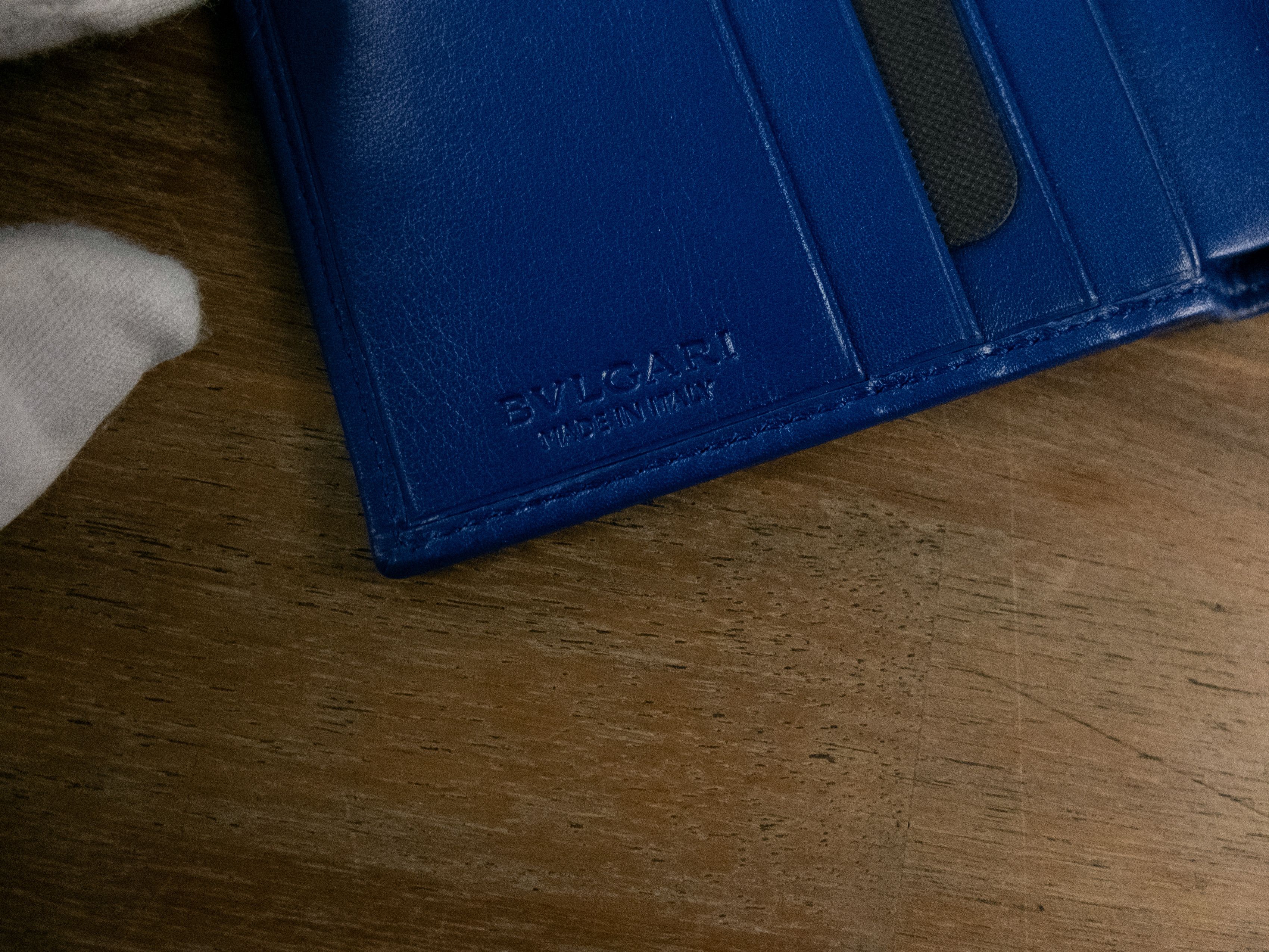 Bvlgari BVLGARI blue trifold stamp clasp leather wallet Bulgari q Size ONE SIZE - 6 Thumbnail
