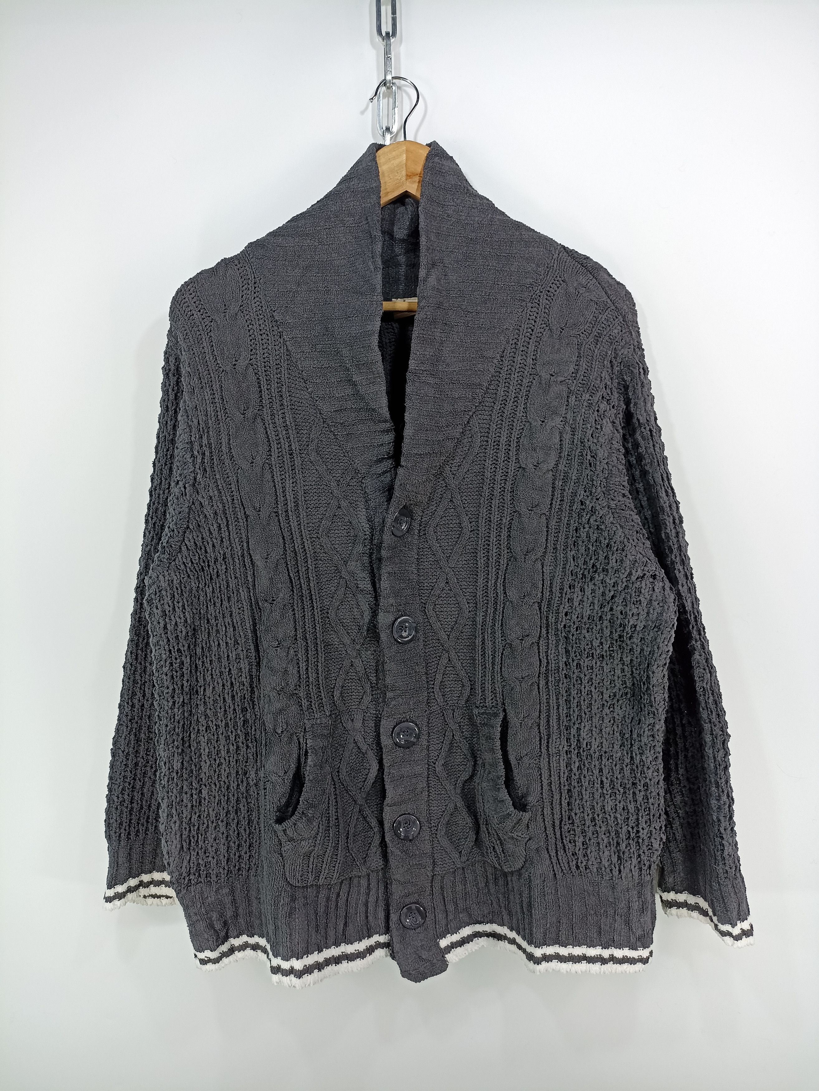 Vintage Vintage Suite Of Rooms For Men Cable Knit Cardigan | Grailed