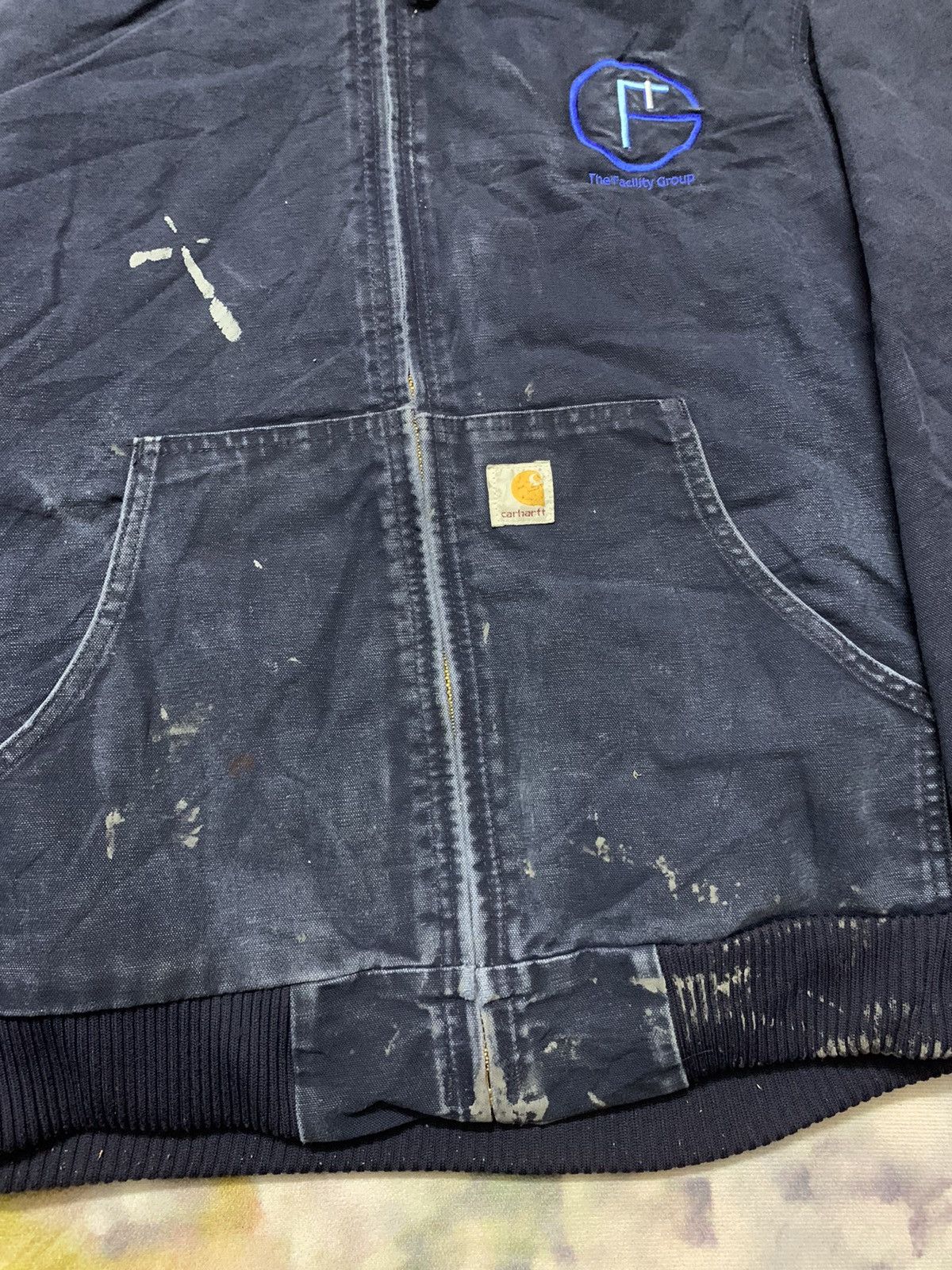 Carhartt Vintage CARHARTT Hooded Jacket Navy Quilted Lining Size US L / EU 52-54 / 3 - 4 Thumbnail