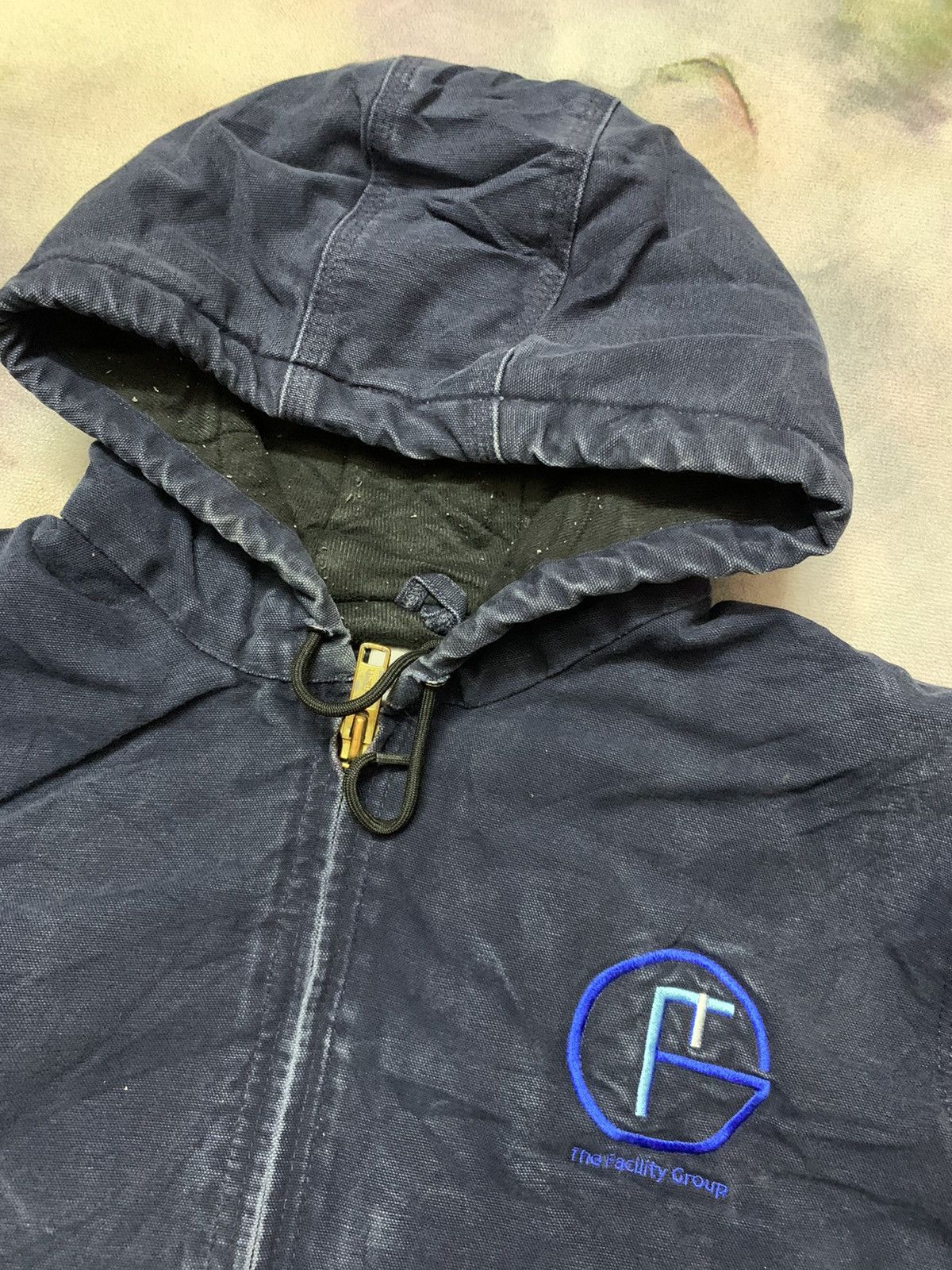 Carhartt Vintage CARHARTT Hooded Jacket Navy Quilted Lining Size US L / EU 52-54 / 3 - 6 Thumbnail