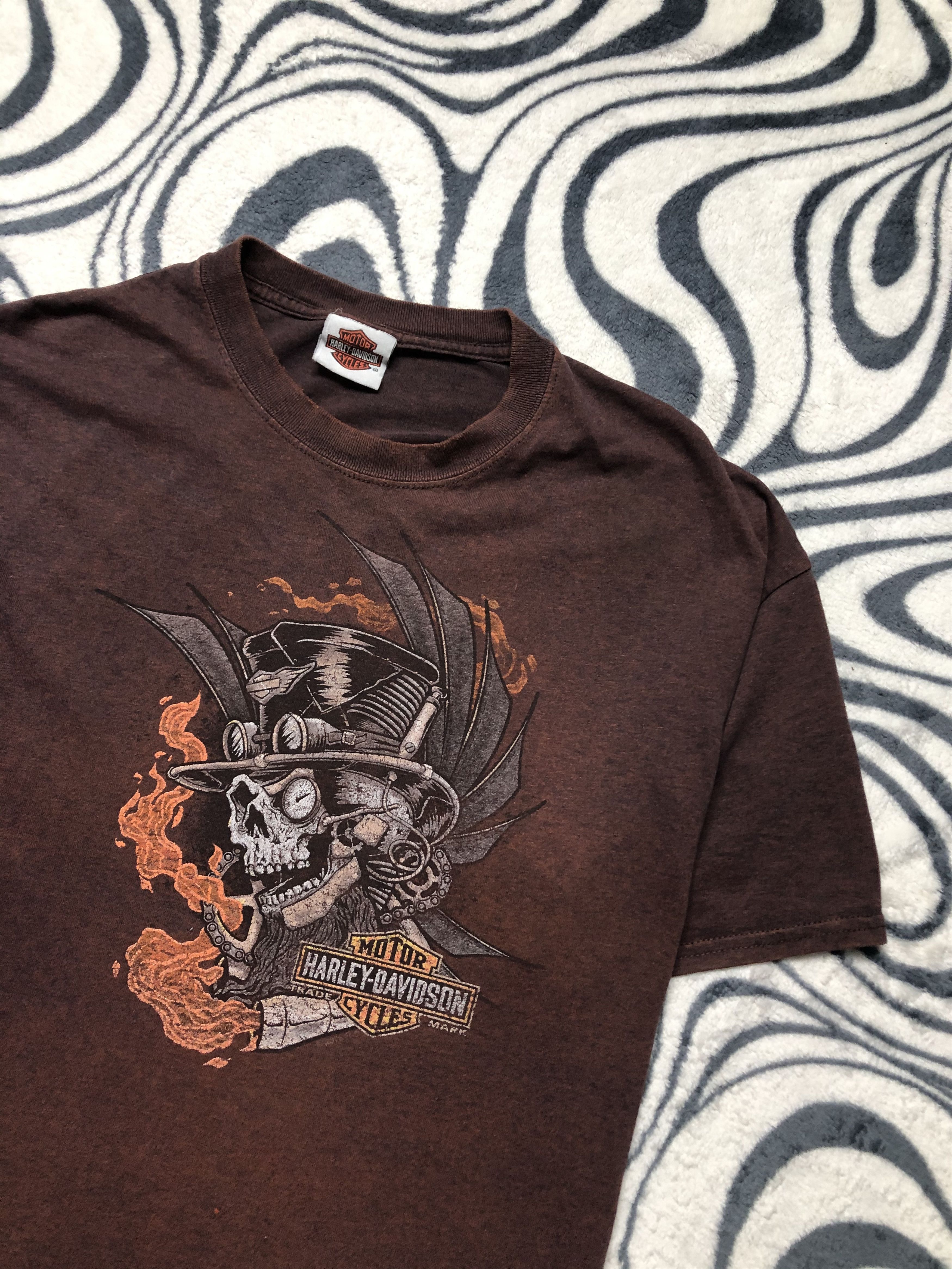 Harley Davidson × Vintage Harley Davidson Vintage Sun Faded Mens T-Shirt Tee Size US XL / EU 56 / 4 - 2 Thumbnail