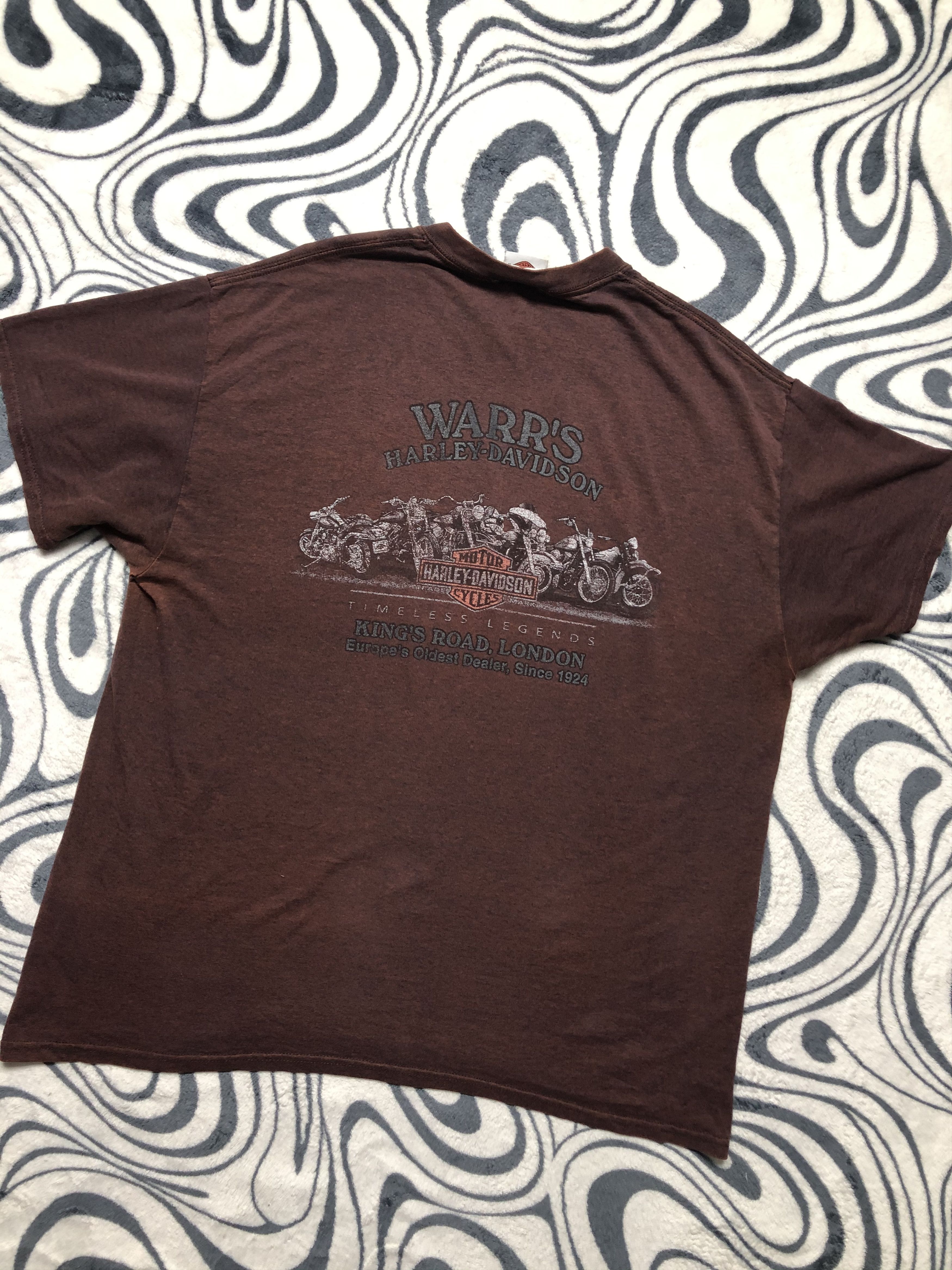 Harley Davidson × Vintage Harley Davidson Vintage Sun Faded Mens T-Shirt Tee Size US XL / EU 56 / 4 - 5 Thumbnail