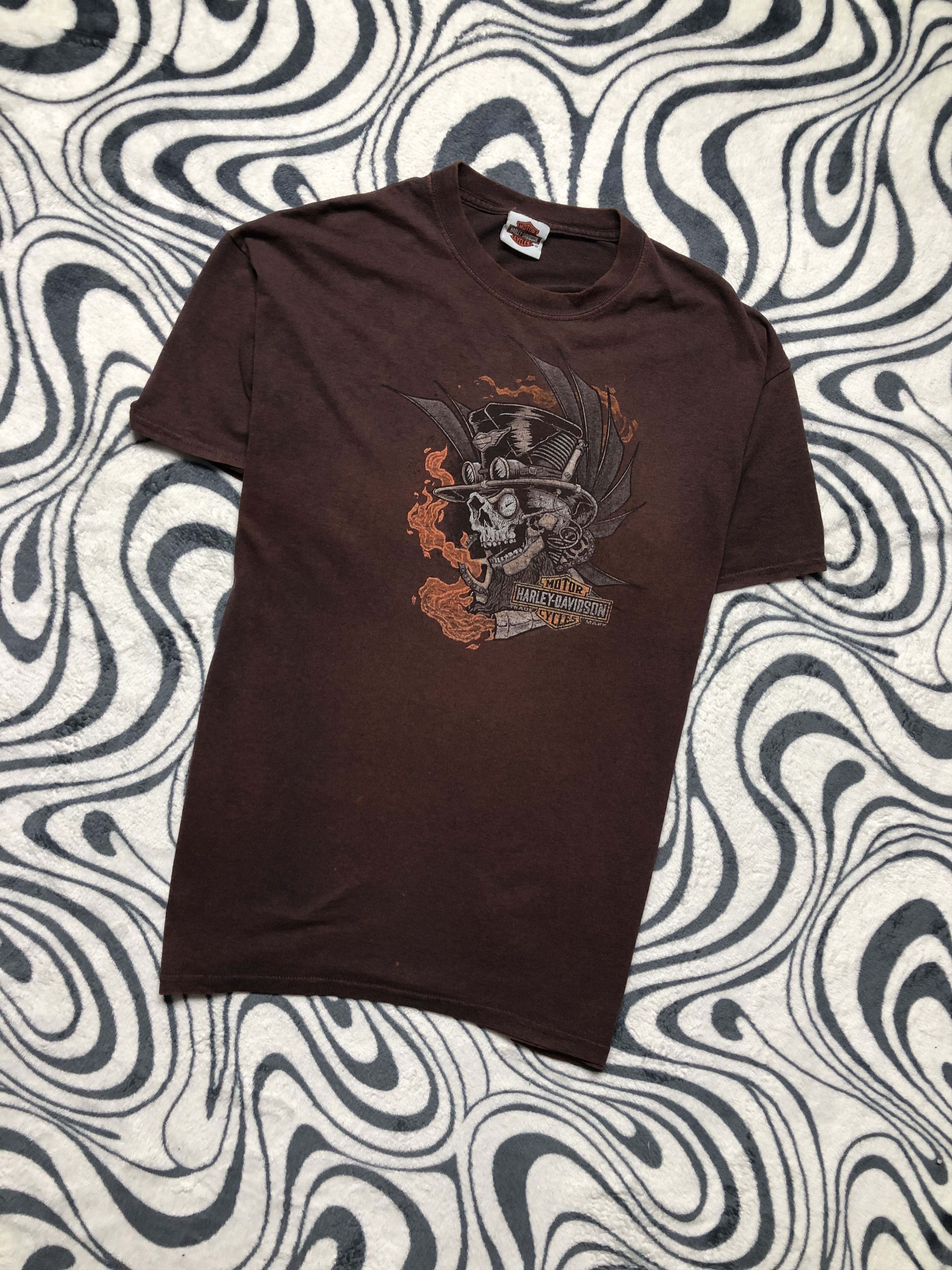 Harley Davidson × Vintage Harley Davidson Vintage Sun Faded Mens T-Shirt Tee Size US XL / EU 56 / 4 - 1 Thumbnail