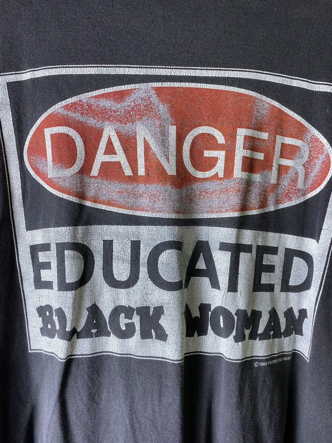 Vintage Vintage 90s Danger Educated Black Woman TShirt Size US XL / EU 56 / 4 - 2 Thumbnail