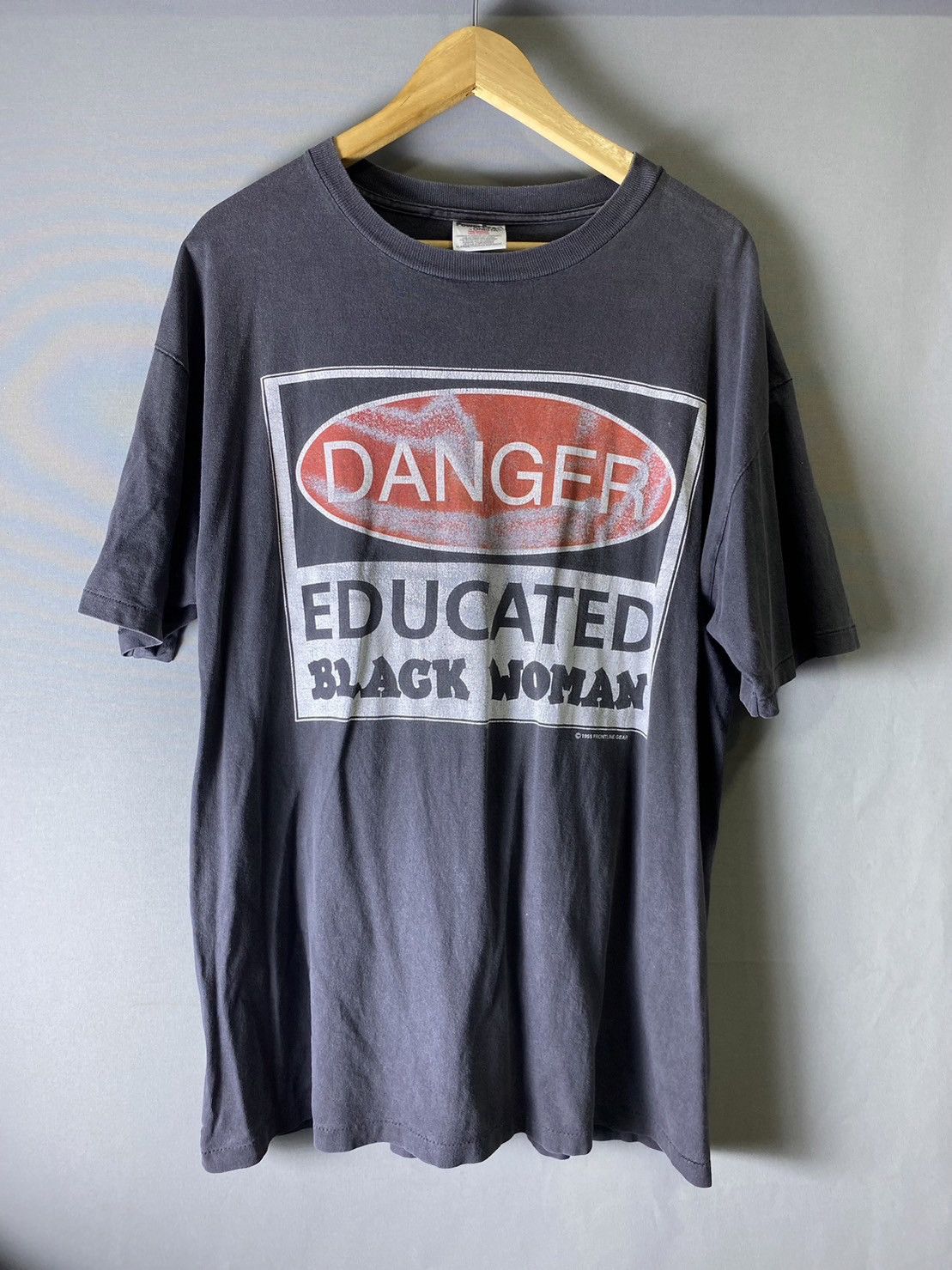 Vintage Vintage 90s Danger Educated Black Woman TShirt Size US XL / EU 56 / 4 - 1 Thumbnail