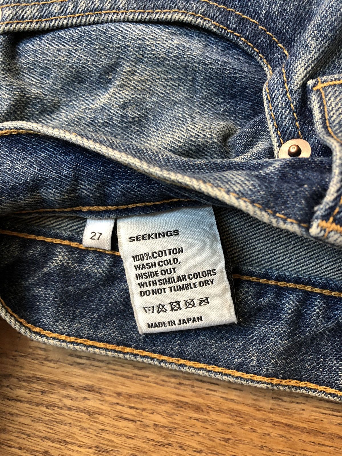 Seekings Signature Fit Washed Indigo Denim Jeans 27 28 Size US 27 - 9 Thumbnail