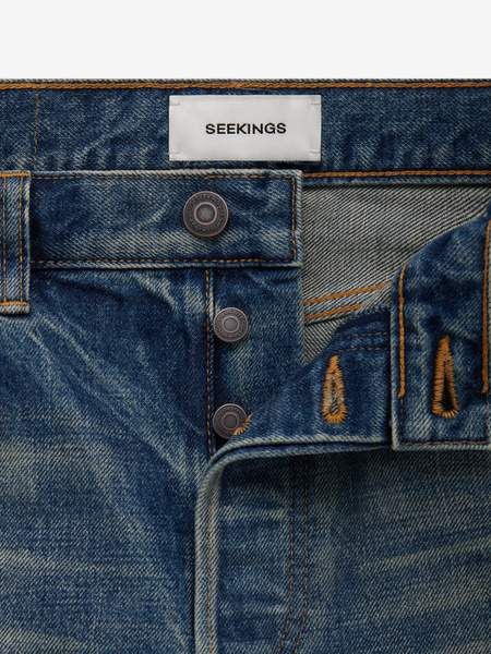Seekings Signature Fit Washed Indigo Denim Jeans 27 28 Size US 27 - 3 Thumbnail