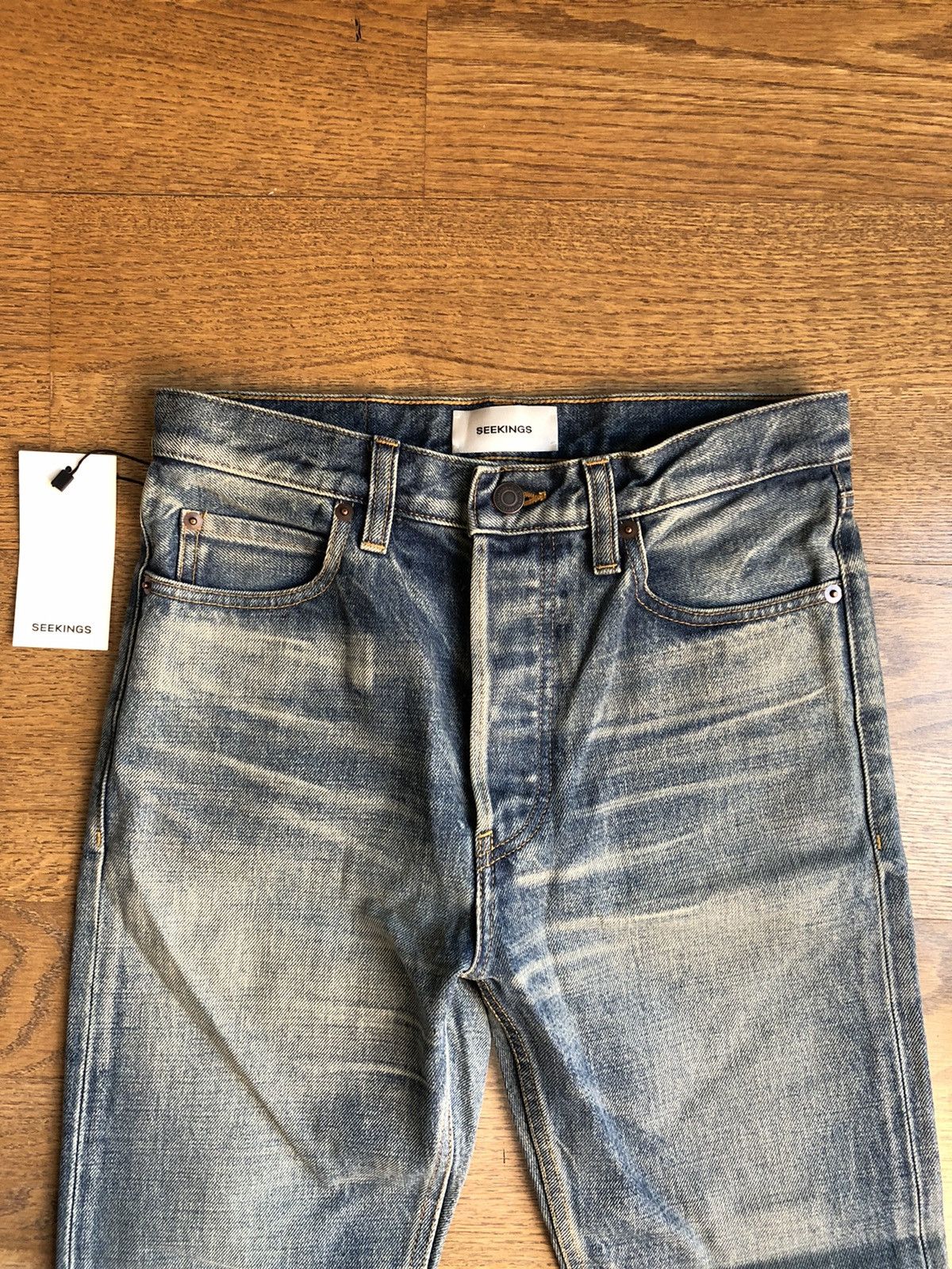 Seekings Signature Fit Washed Indigo Denim Jeans 27 28 Size US 27 - 7 Thumbnail