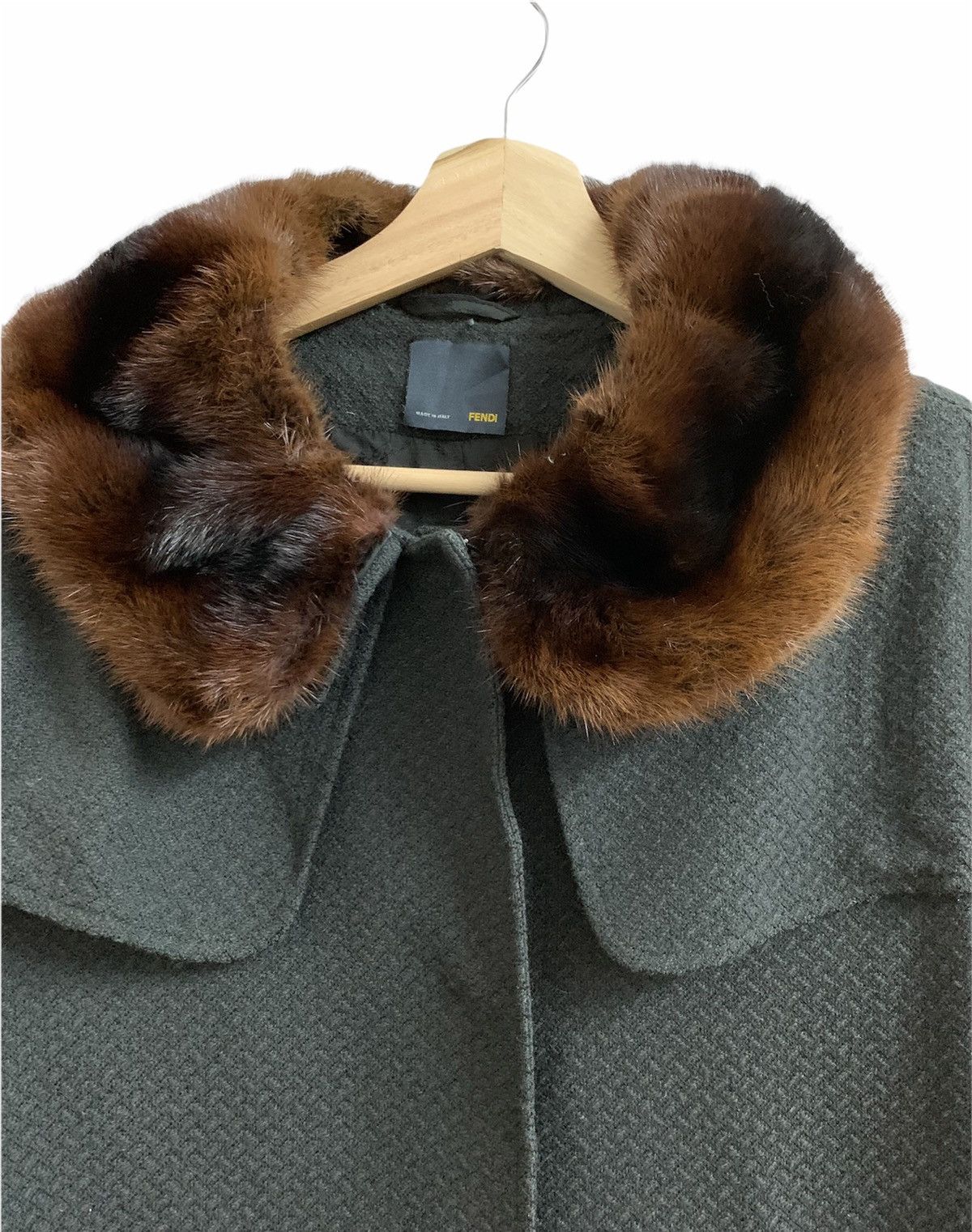 Fendi 💥Fendi Wool Fur Collar Long Coat Jacket Size L / US 10 / IT 46 - 5 Thumbnail