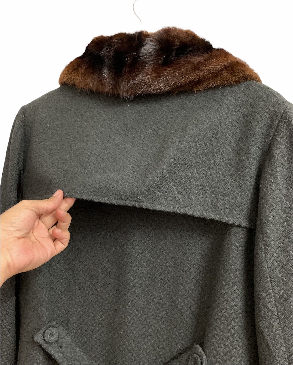 Fendi 💥Fendi Wool Fur Collar Long Coat Jacket Size L / US 10 / IT 46 - 10 Thumbnail