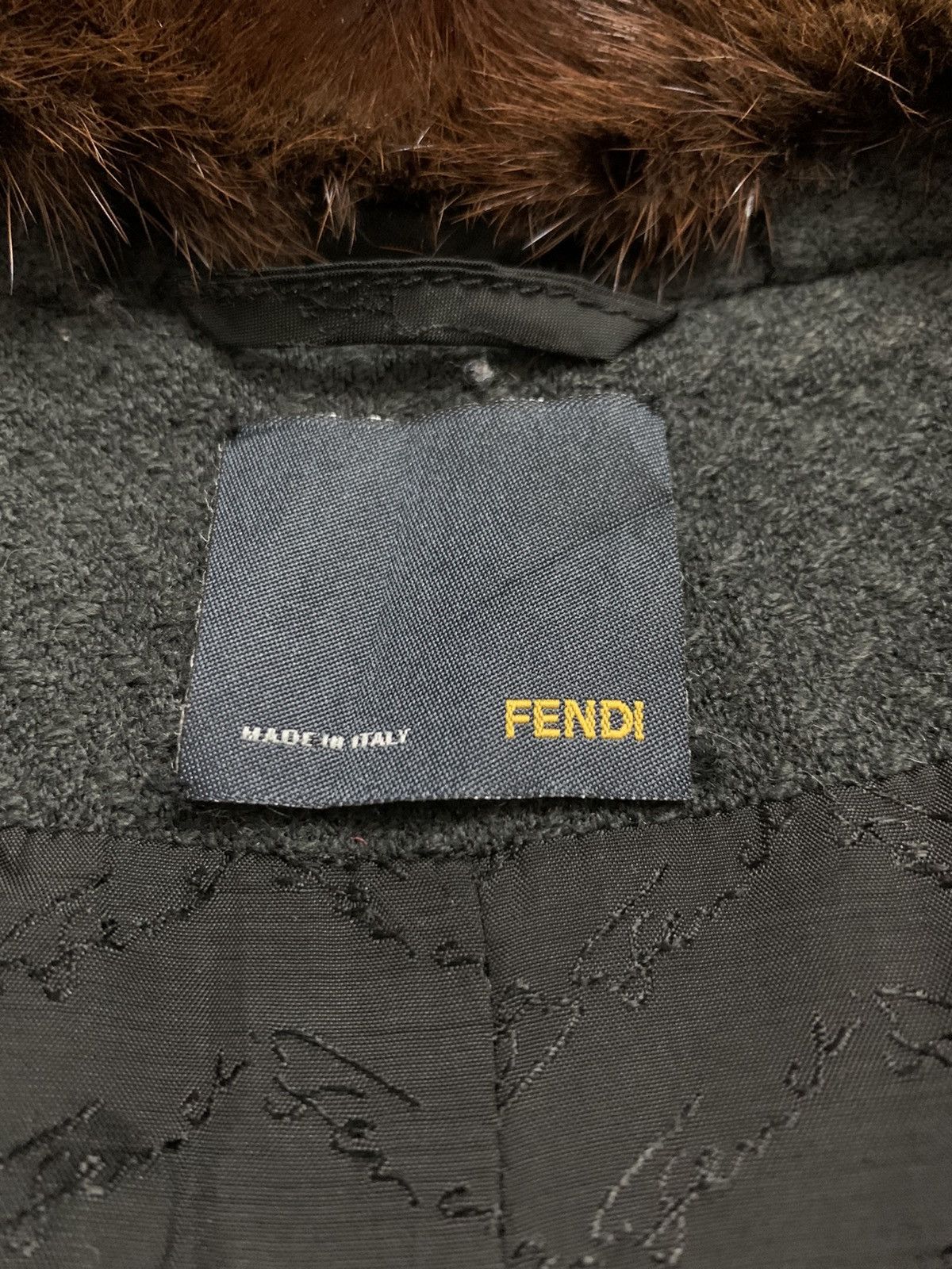 Fendi 💥Fendi Wool Fur Collar Long Coat Jacket Size L / US 10 / IT 46 - 16 Thumbnail