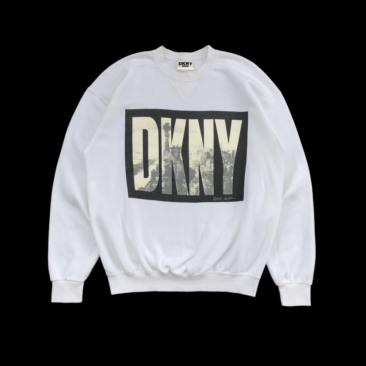 DKNY Vintage 90s DKNY Jeans Big Logo Sweatshirt Size US L / EU 52-54 / 3 - 1 Thumbnail