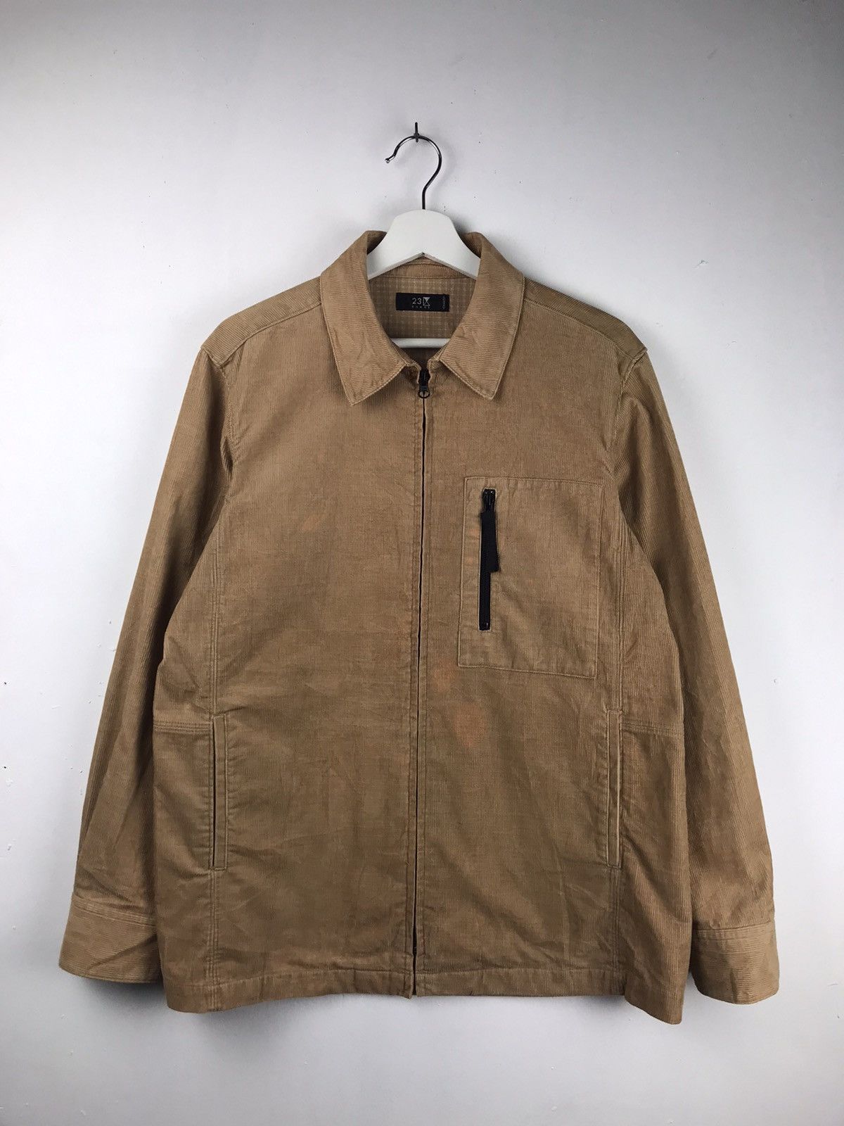 image of Vintage 23 Homme Corduroy Jacket Full Zipper in Brown, Men's (Size Large)