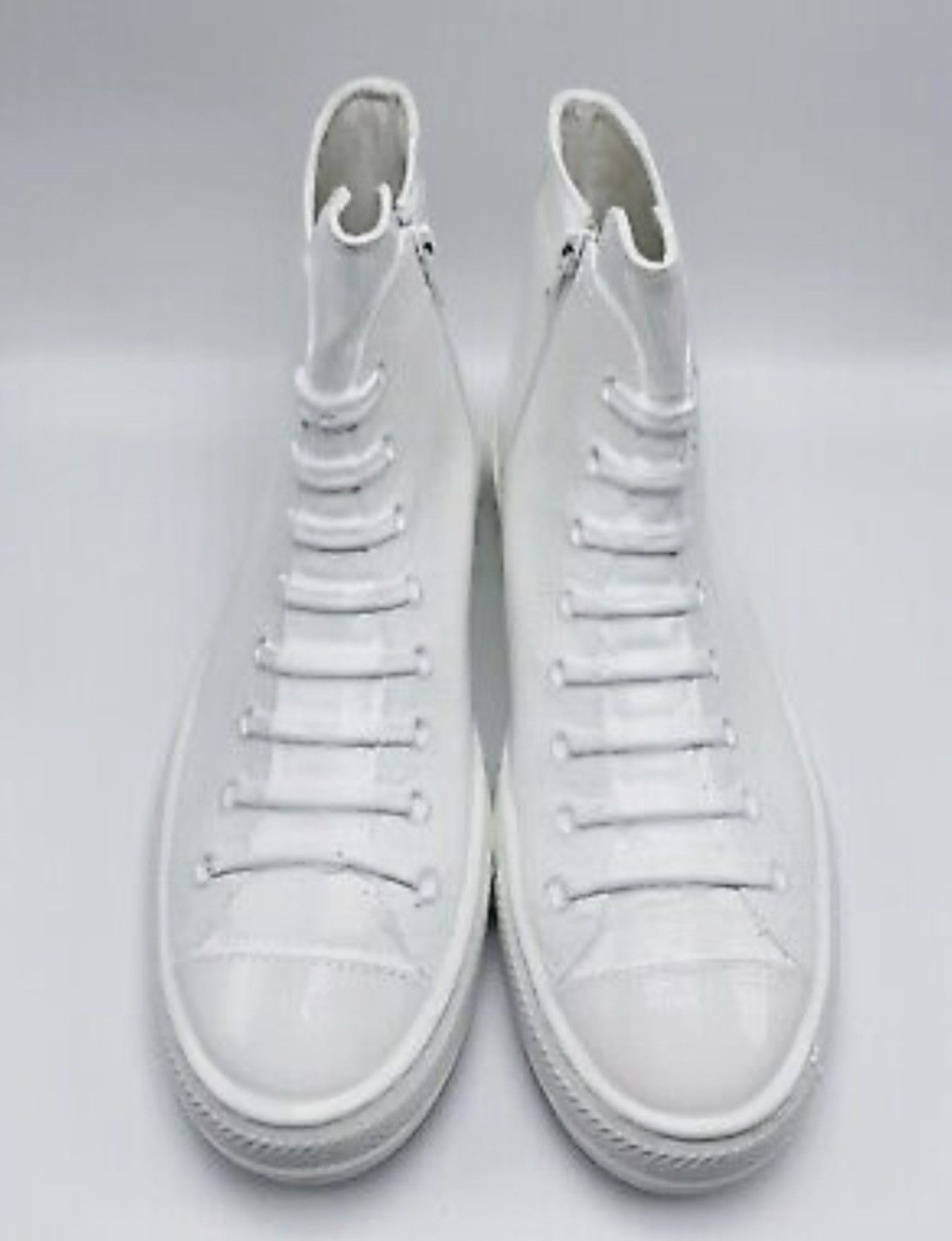image of Maison Margiela Margiela Plastic Casing Cotton Vanishing Hi Top Sneakers in White, Men's (Size 9)