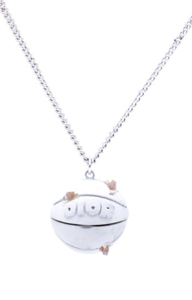 image of Daniel Arsham Basketball Open Locket Necklace in White, Men's