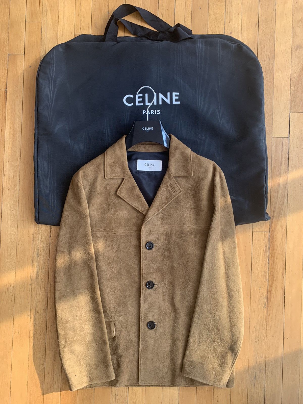 Celine × Hedi Slimane Jacket in Straight Suede sz EU 44 nut brown tobacco goatskin Size US S / EU 44-46 / 1 - 1 Thumbnail