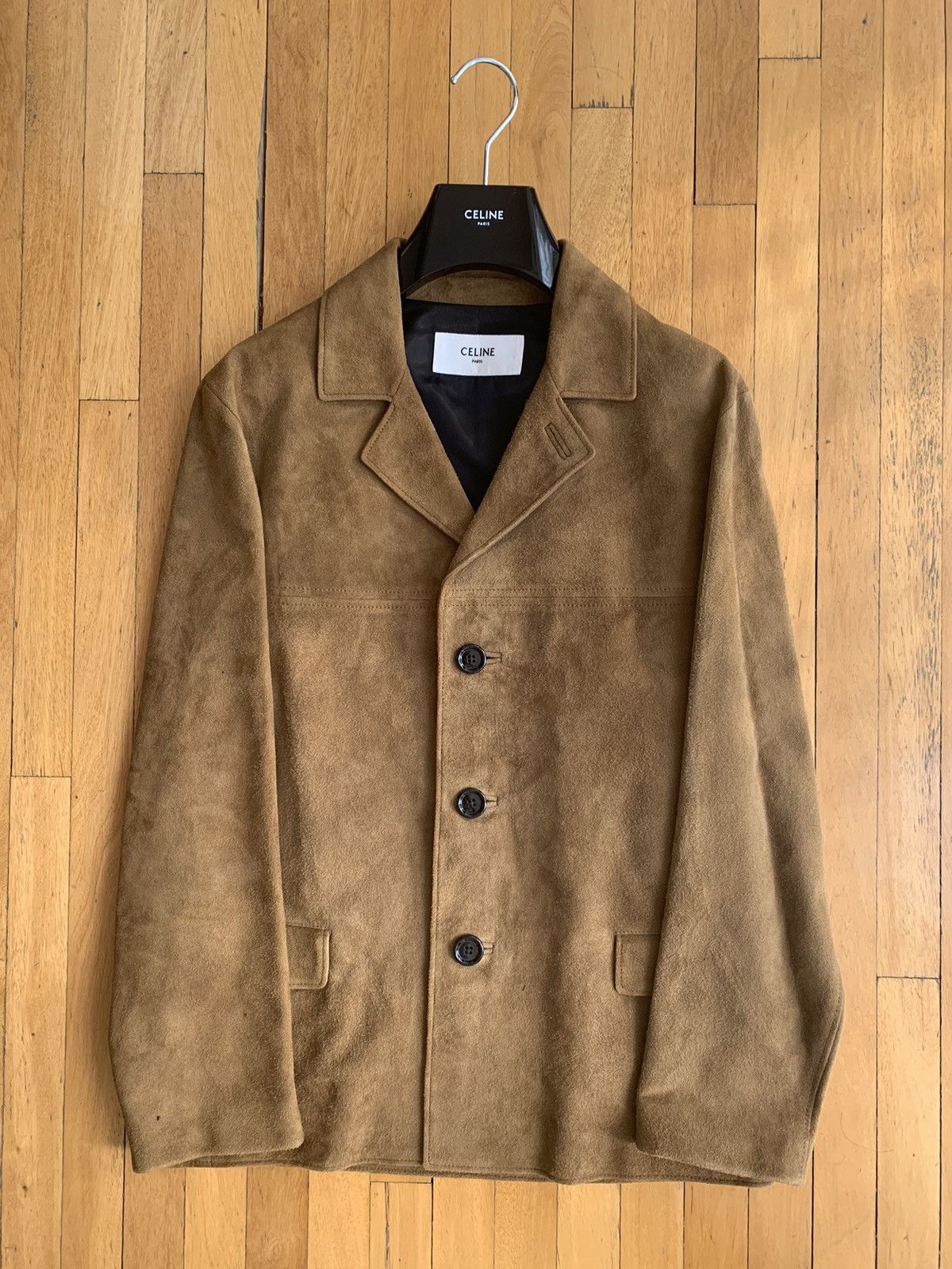 Celine × Hedi Slimane Jacket in Straight Suede sz EU 44 nut brown tobacco goatskin Size US S / EU 44-46 / 1 - 2 Thumbnail