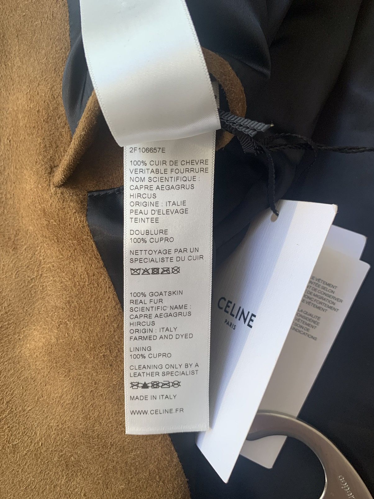 Celine × Hedi Slimane Jacket in Straight Suede sz EU 44 nut brown tobacco goatskin Size US S / EU 44-46 / 1 - 6 Thumbnail