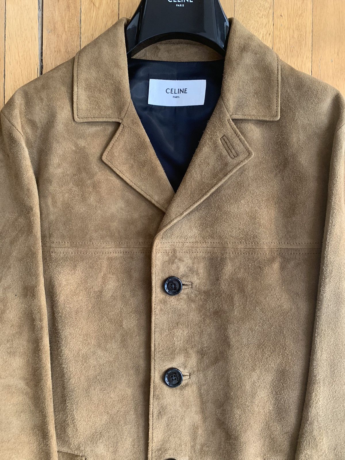 Celine × Hedi Slimane Jacket in Straight Suede sz EU 44 nut brown tobacco goatskin Size US S / EU 44-46 / 1 - 3 Thumbnail