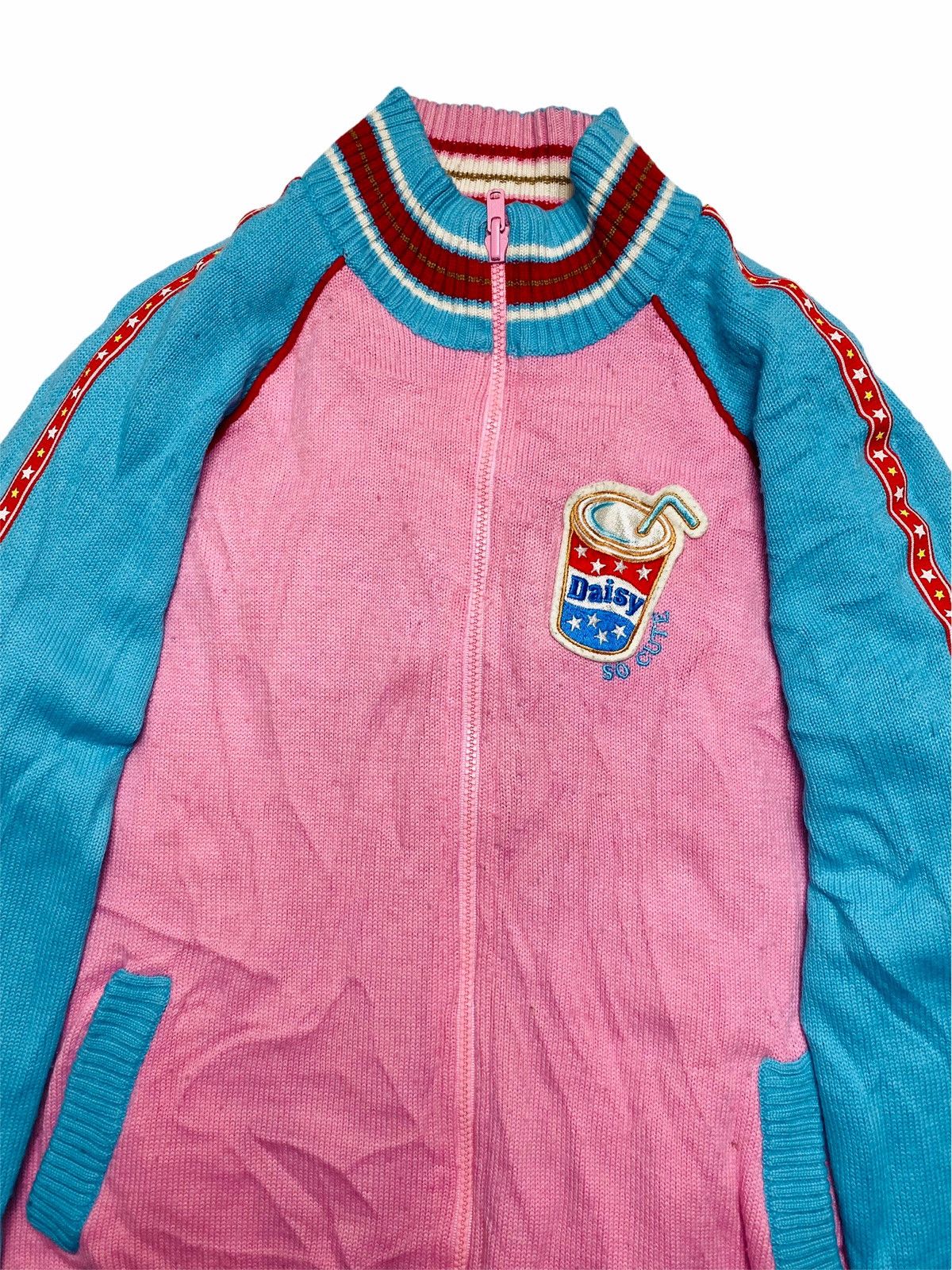 Angel Blue 2000s Daisy Lovers - Reversible Taped Knitted Star Jacket Size US M / EU 48-50 / 2 - 7 Thumbnail