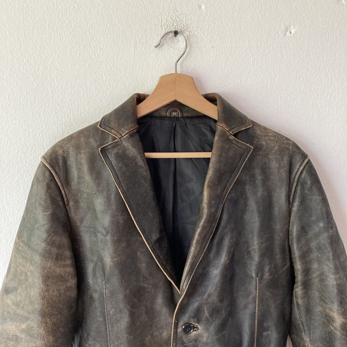 Vintage Wind Armor Leather Jacket